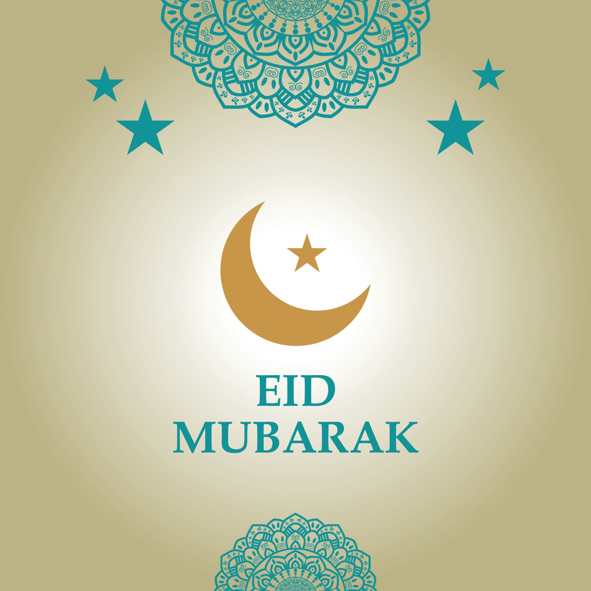 Eid mubarak islamic greeting banner background Free Vector