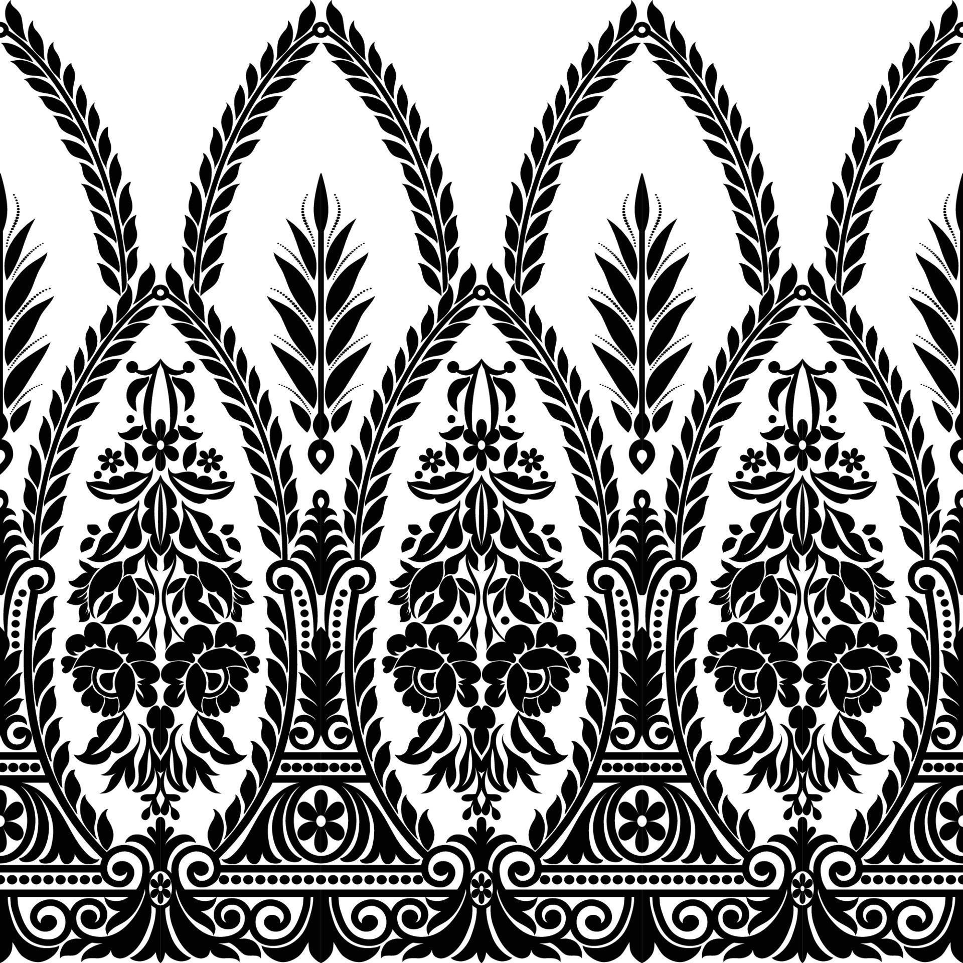 Abstract seamless lace pattern with flowers Stock Free