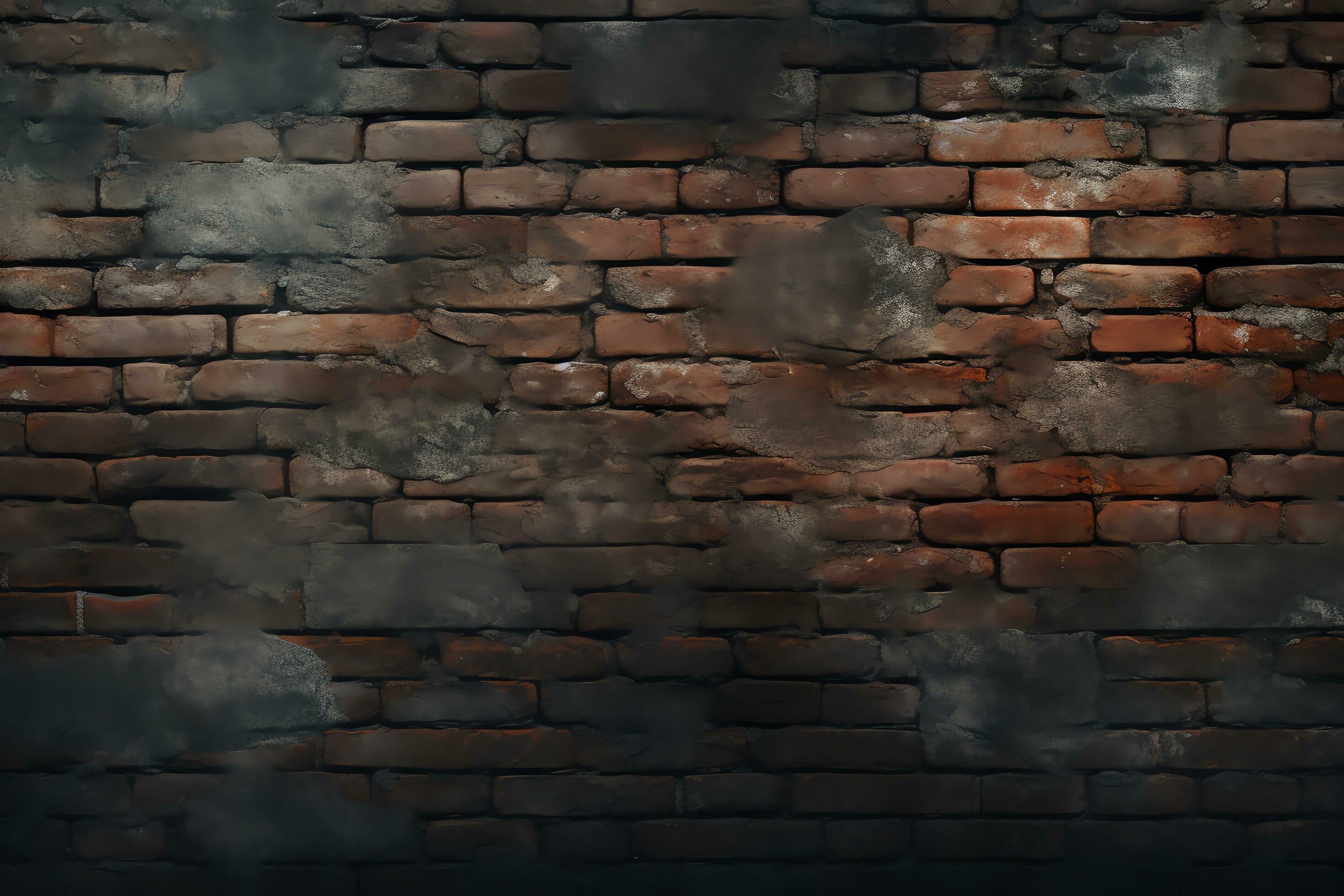 Dark Rustic bricks texture, AI Generated Stock Free