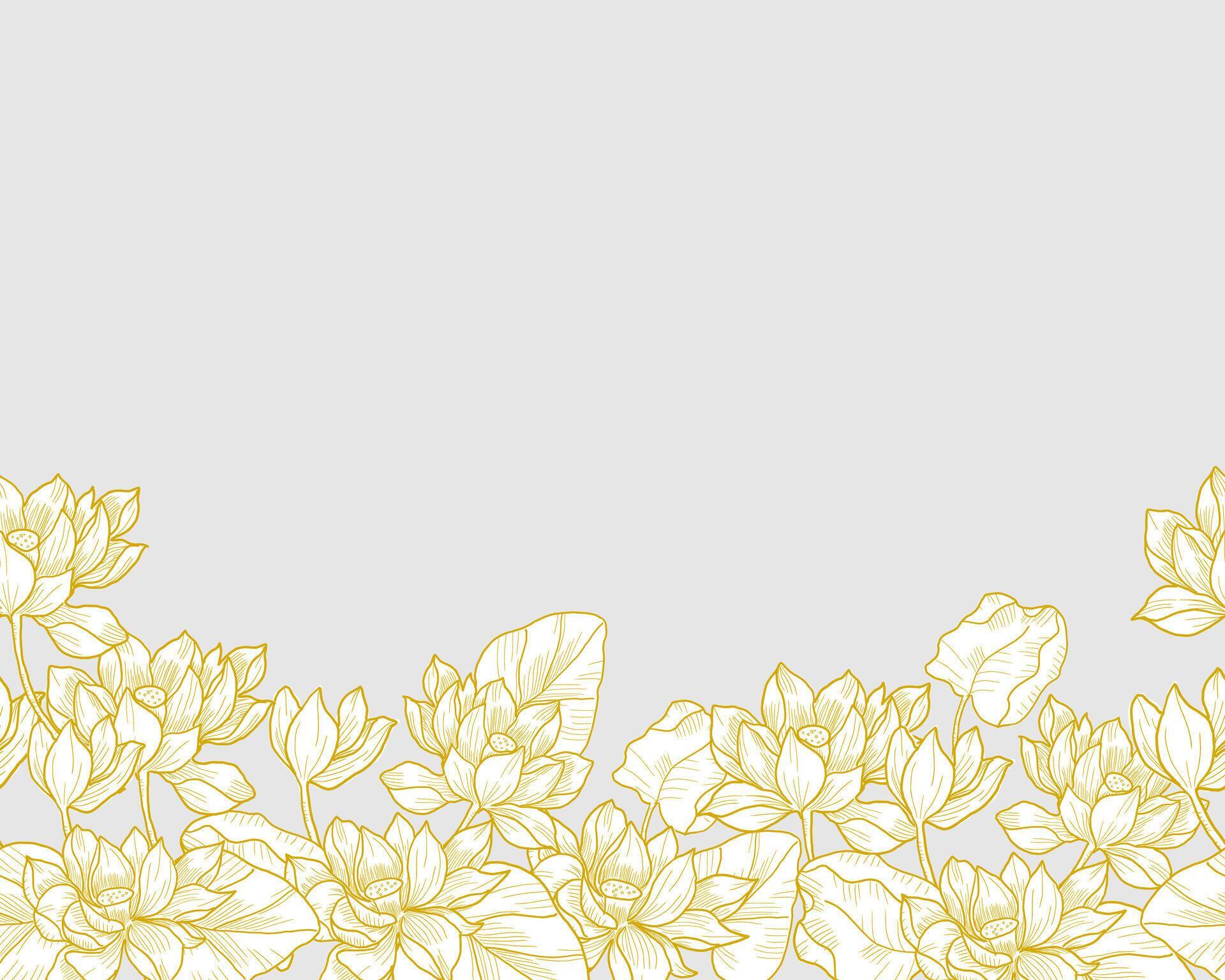 Hand Drawn Water Lily Flower Background Stock Free