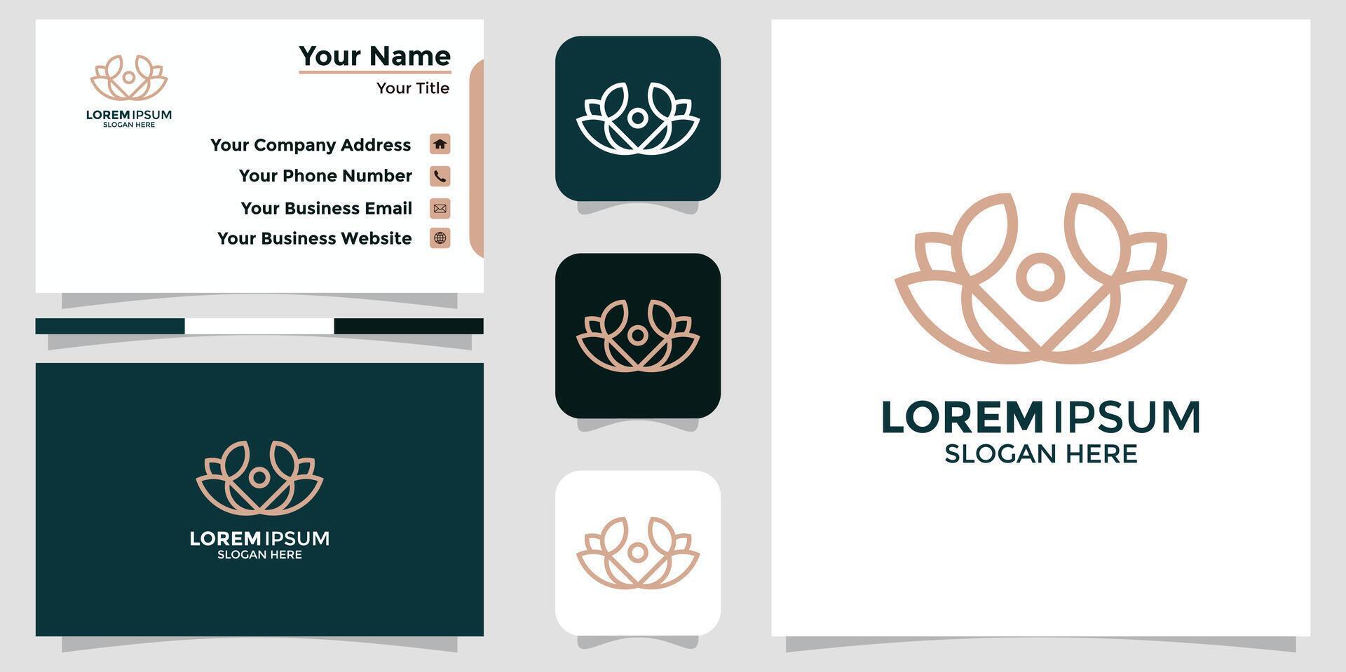 Abstract elegant flower logo icon and business card Stock Free