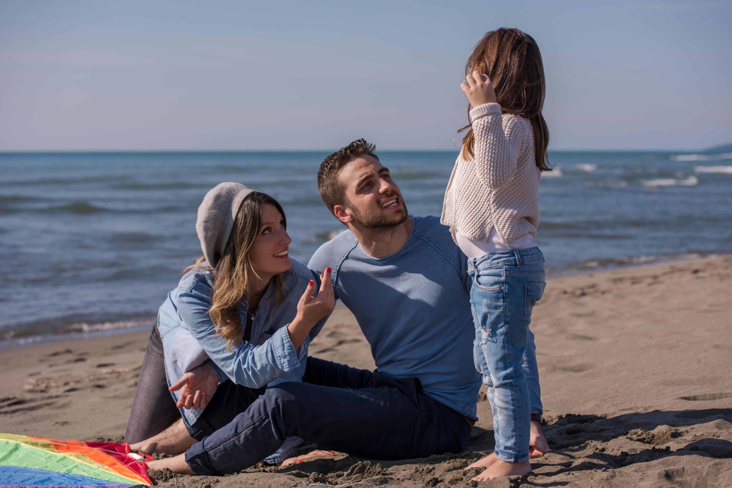 happy family enjoying vecation during autumn day Stock Free