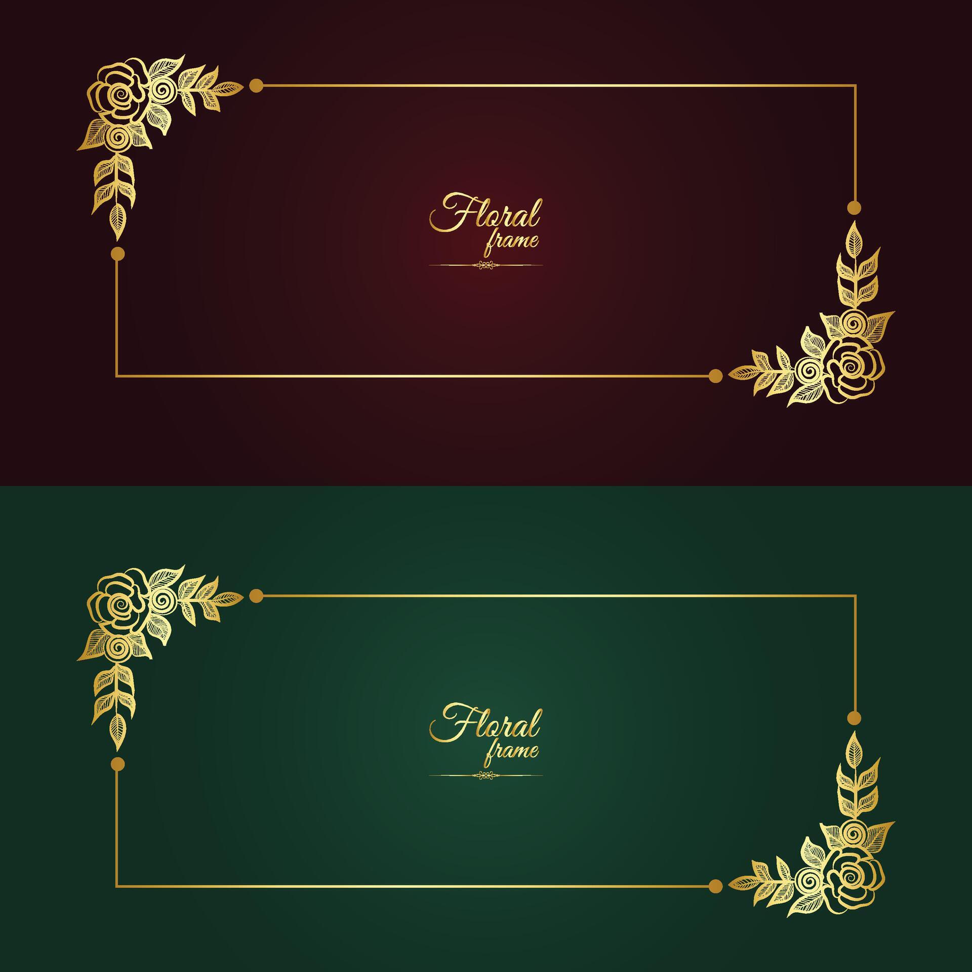 Flower Decorative Gold Frames And luxury Floral frame Stock Free