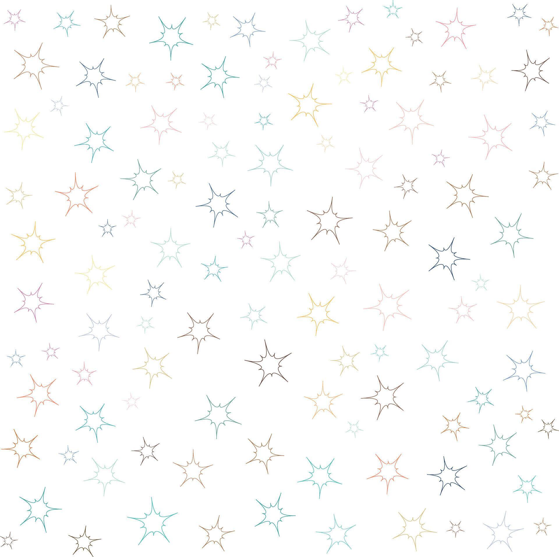 Pattern of multi color asterisk star flower isolated on white background vector illustration Stock Free