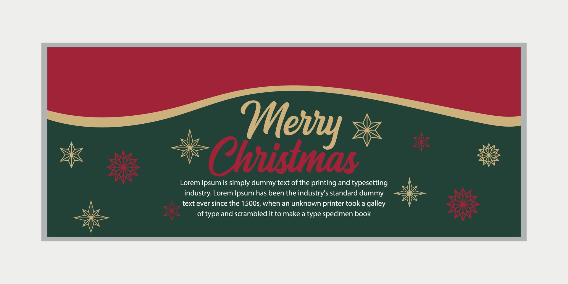 merry christmas banner set and happy new year banner, social media cover and web banner,Merry Christmas design for greeting card, Free Vector