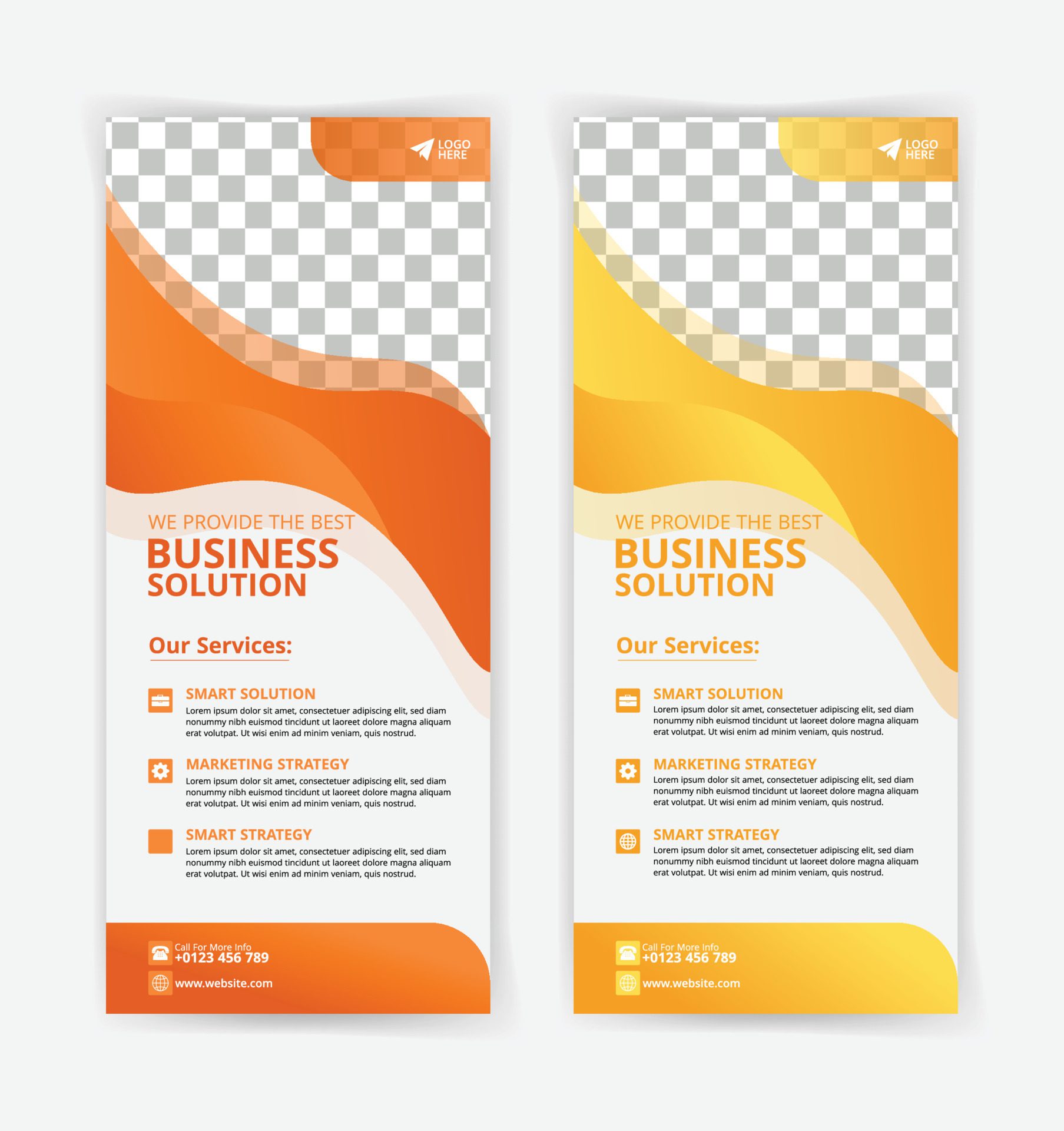 Corporate business roll up banner design template Free Vector