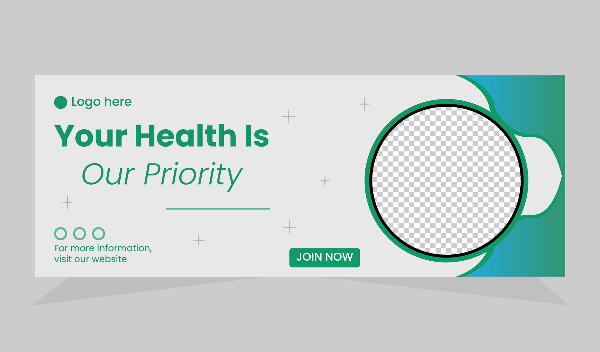 Health care web banner template Free Vector