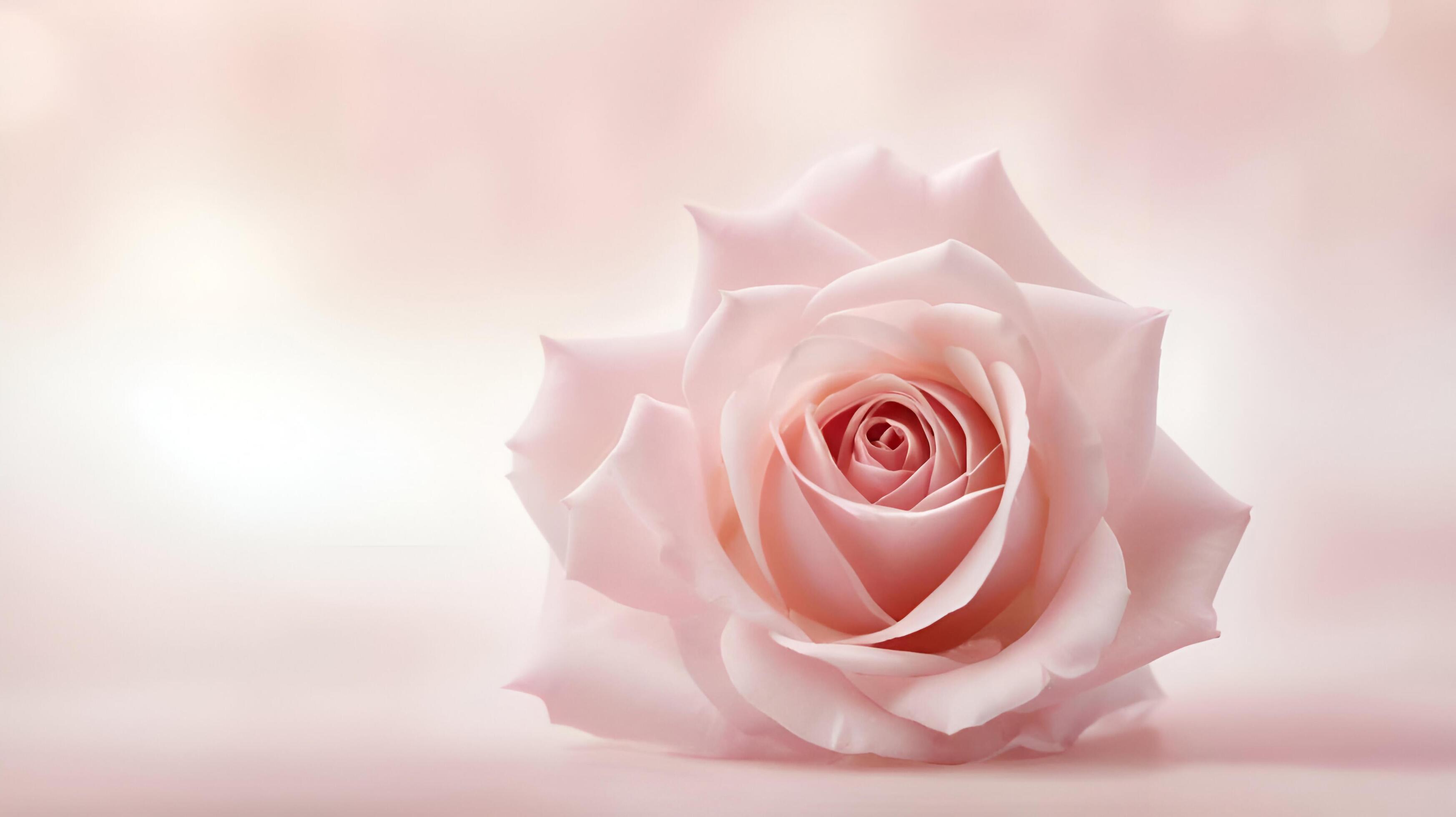 a single pink rose on a light background Stock Free