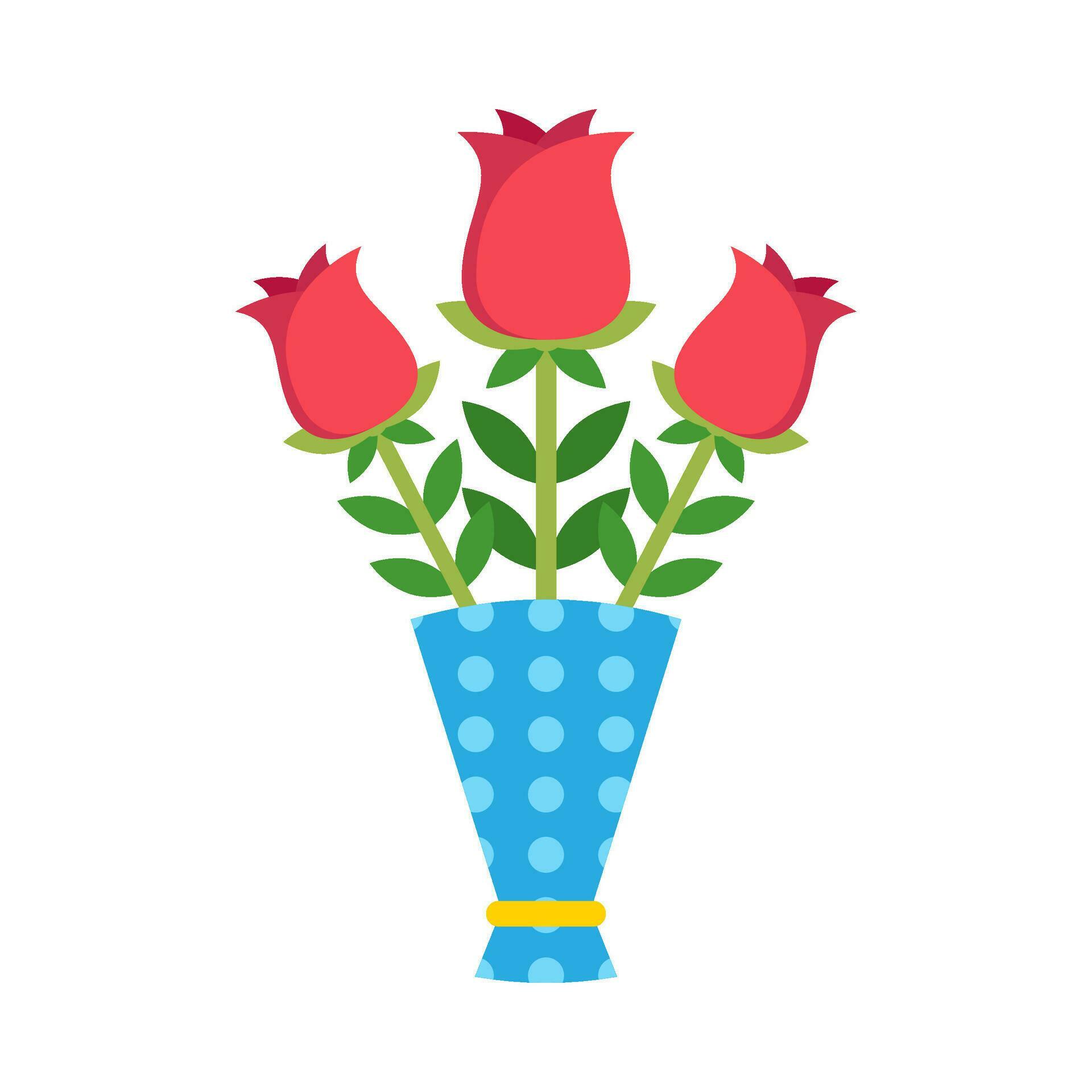 Flower bouquet flat illustration Stock Free