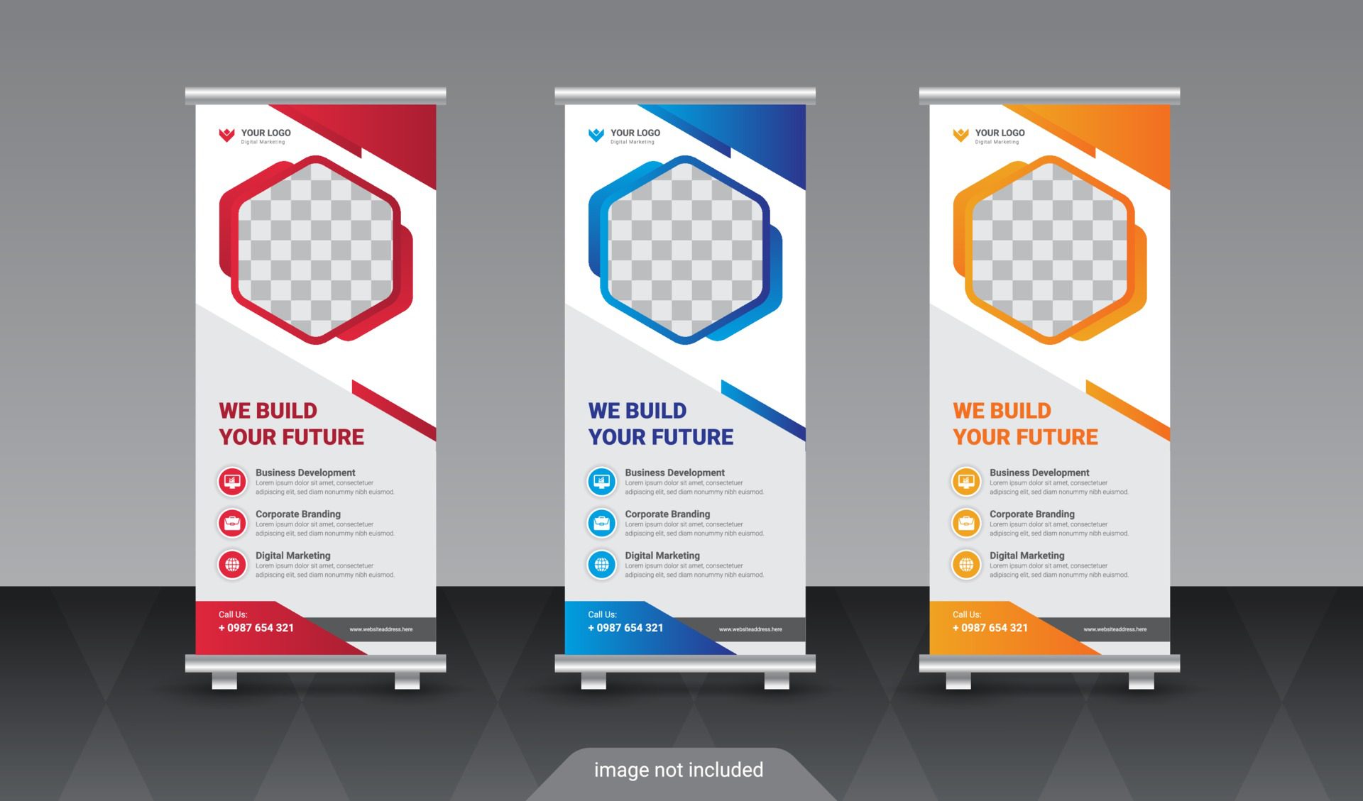 Modern Advertising Trend Business Roll Up Banner Stand Poster design Free Vector