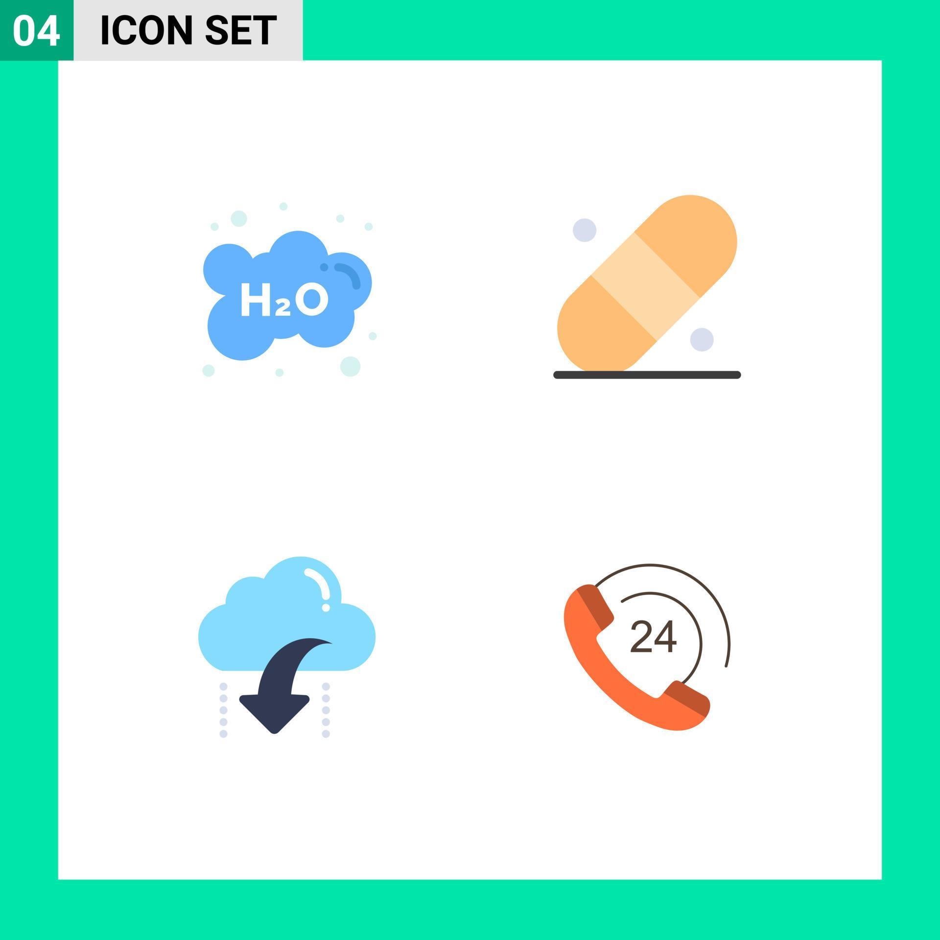 4 Flat Icon concept for Websites Mobile and Apps cloud cloud school patch arrow Editable Vector Design Elements Stock Free