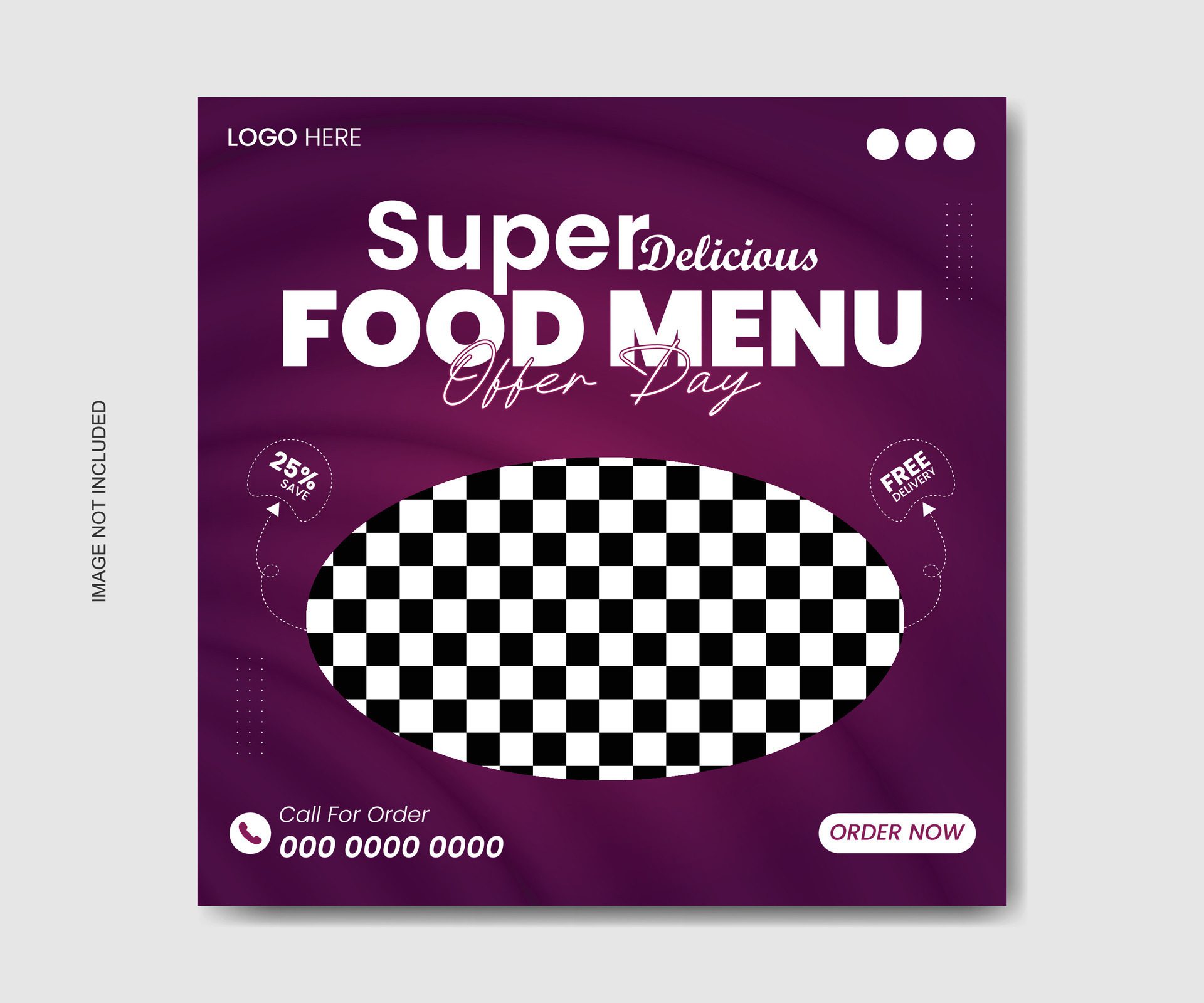 food menu banner for social media template Free Vector