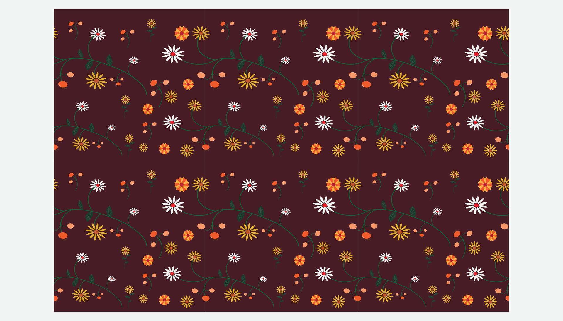 cute flower seamless pattern on muster background Stock Free