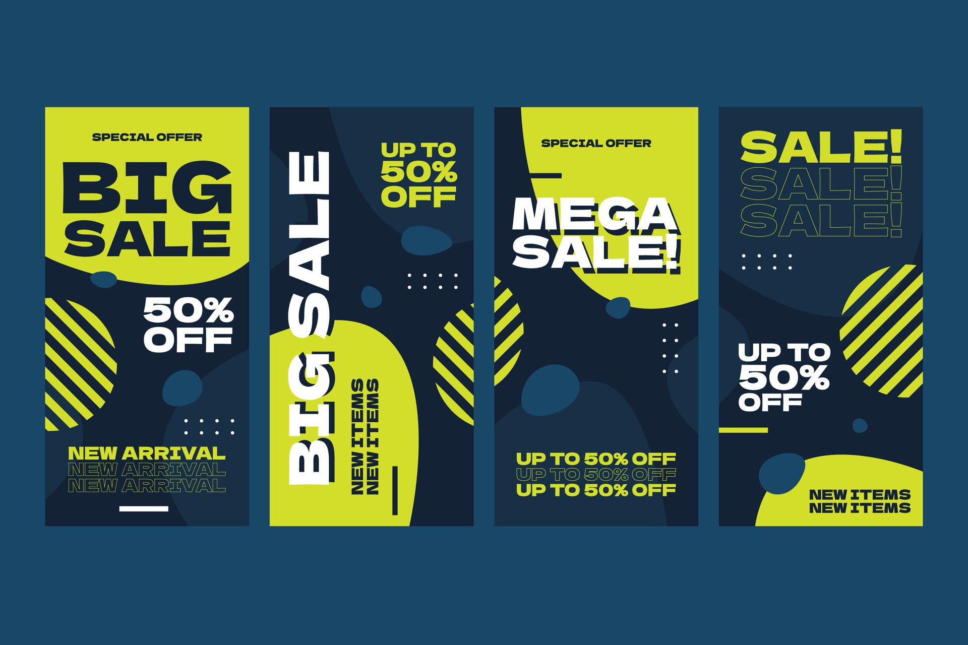 Abstract Sale Banner Vertical Free Vector