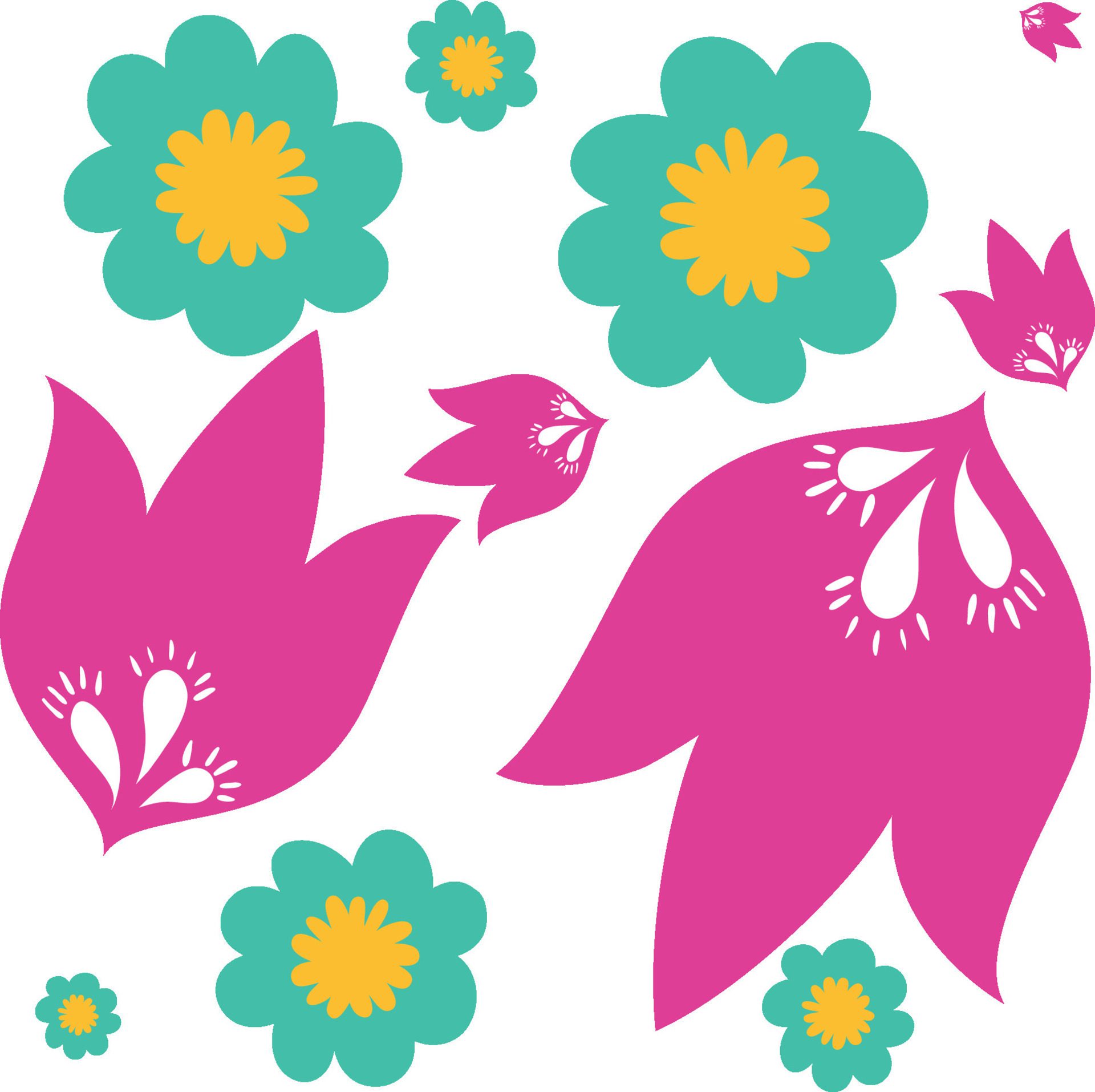 Colorful Flower Pattern isolated Icon illustration Free Vector