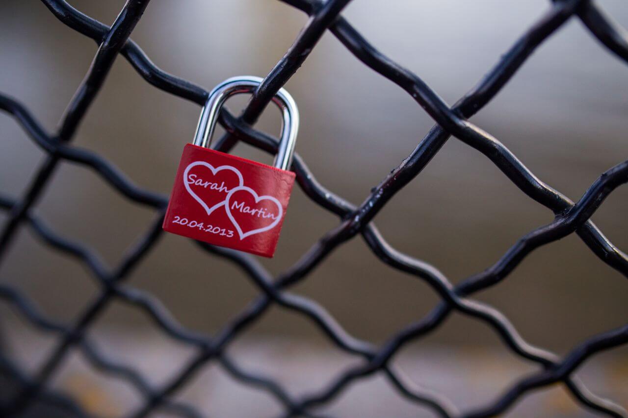 Love Padlock on Fence Stock Free