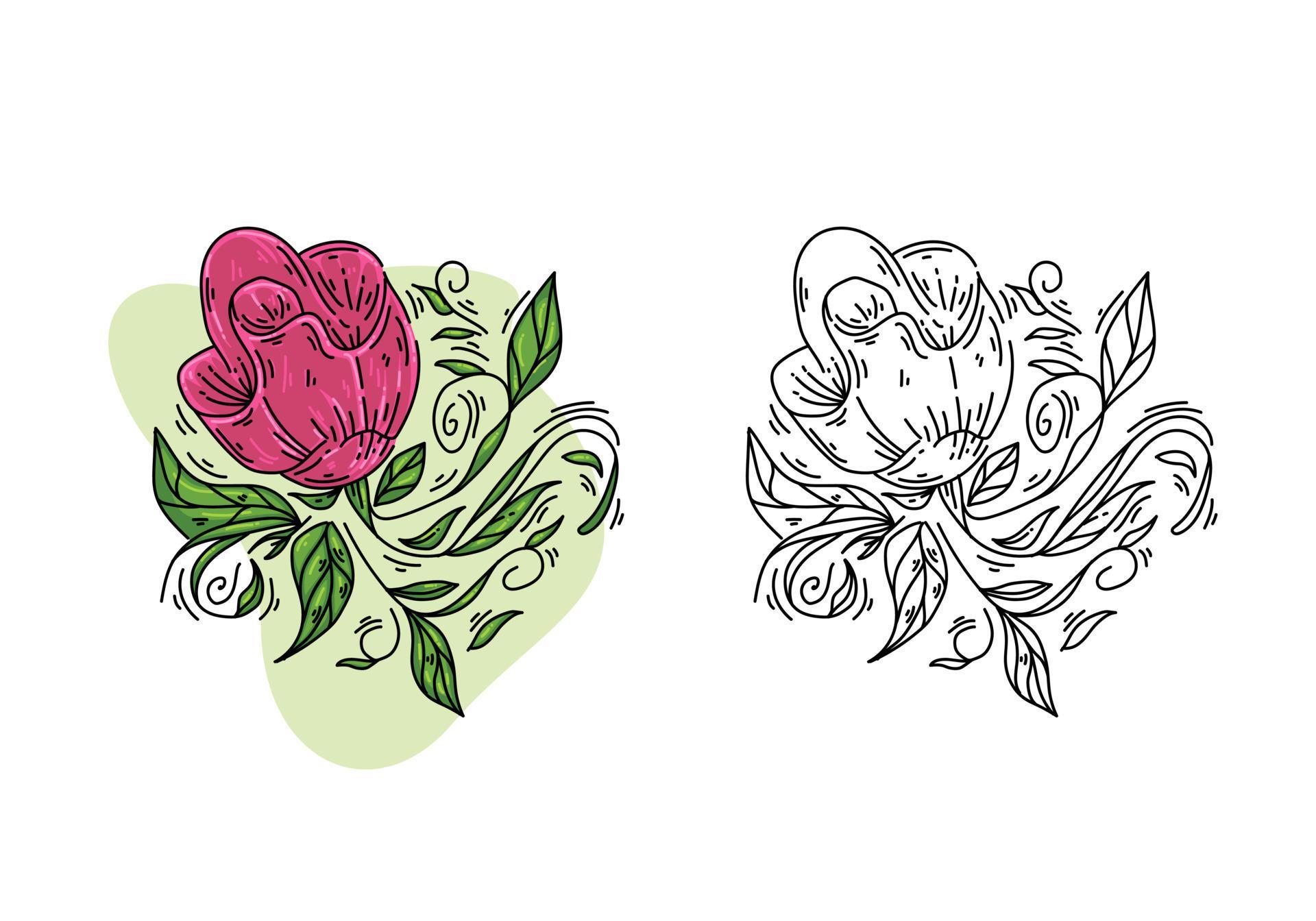 hand drawn flower nature vector Stock Free