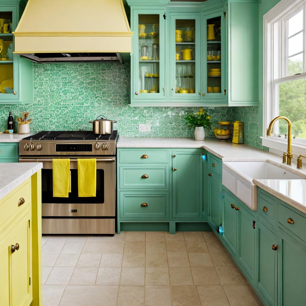 Kitchen cabinets painted with by @ai_generated