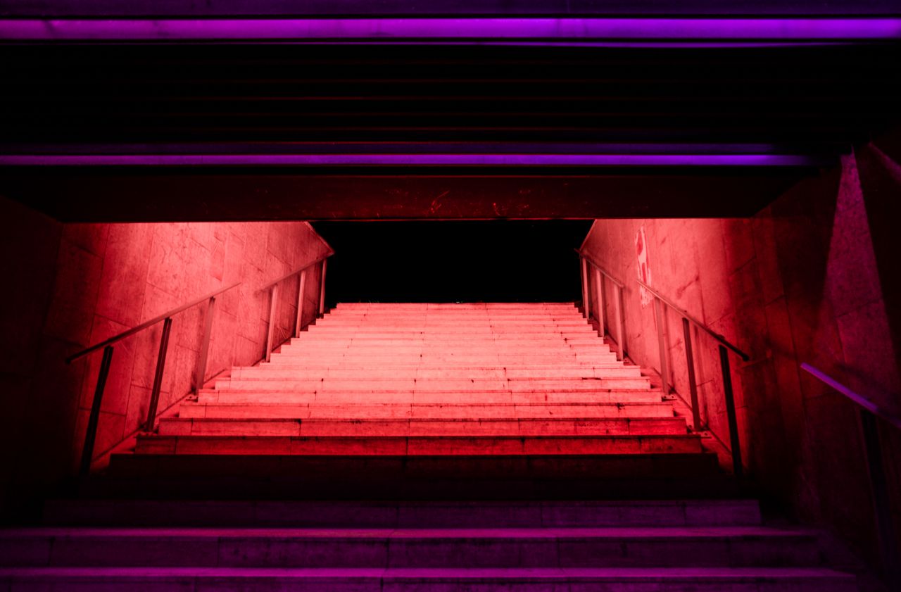 Illuminated stairs Stock Free