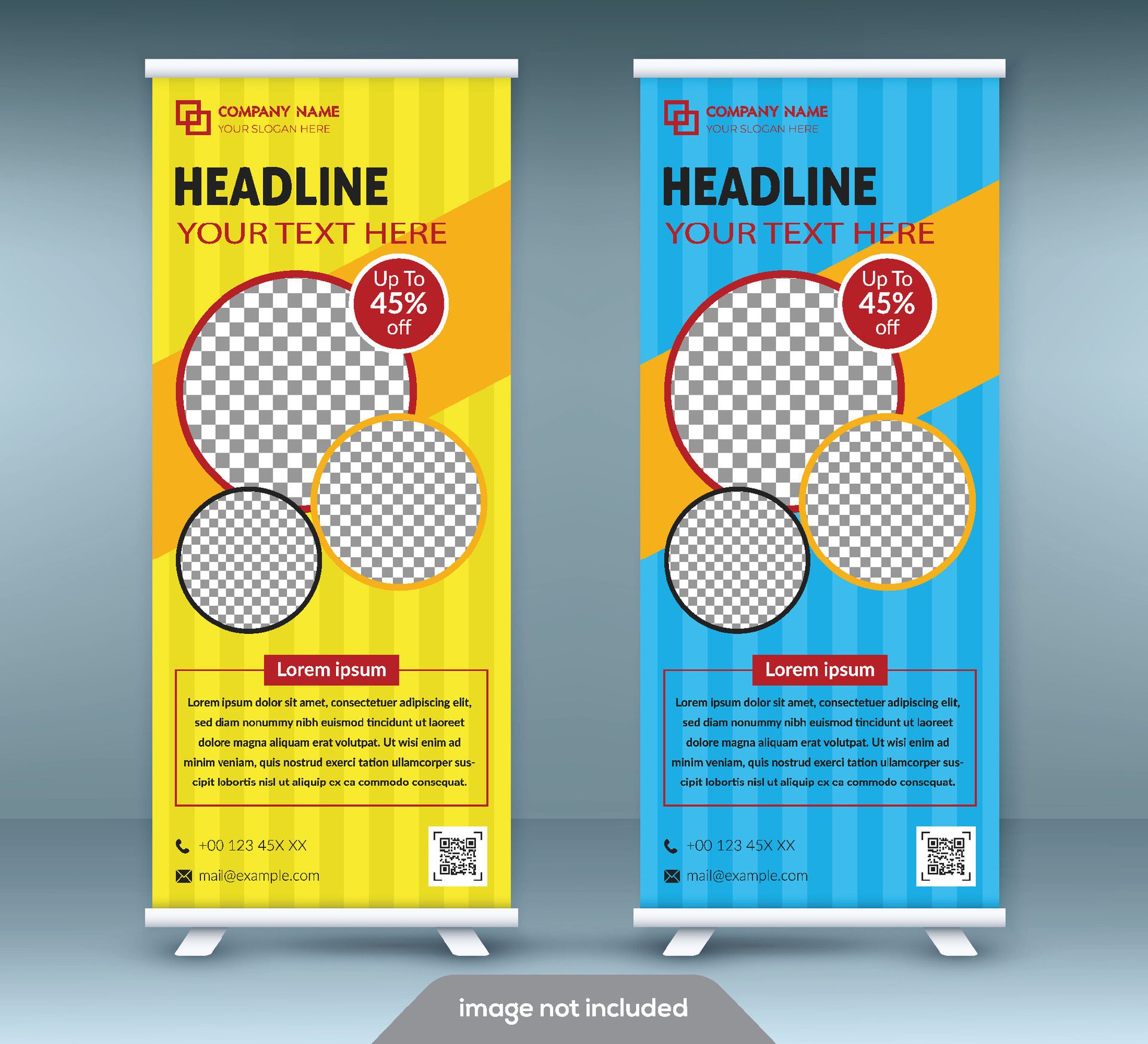 
									Business Roll Up. Standee Design. Banner Template. Presentation and Brochure Flyer Free Vector