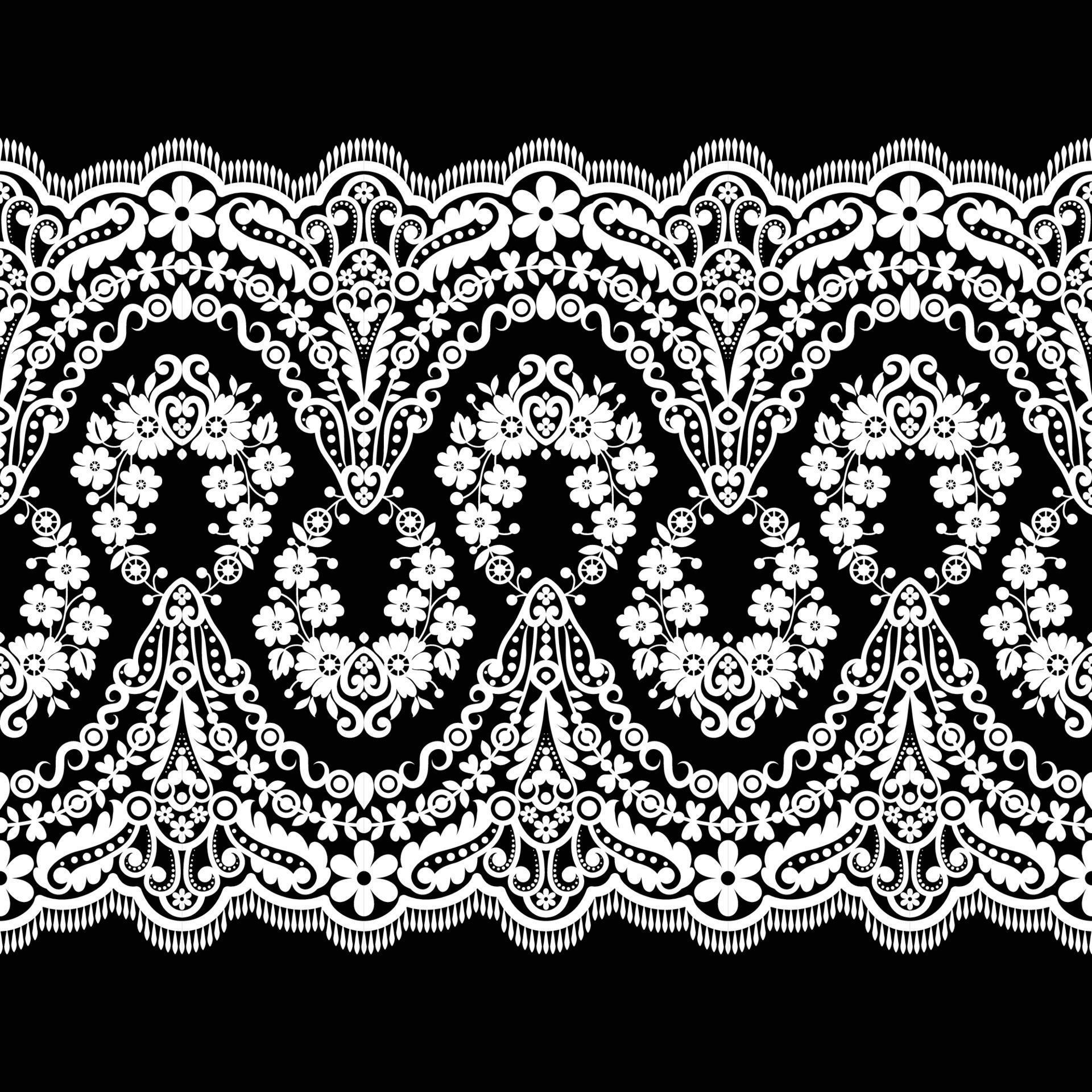 Abstract seamless lace pattern with flowers Stock Free