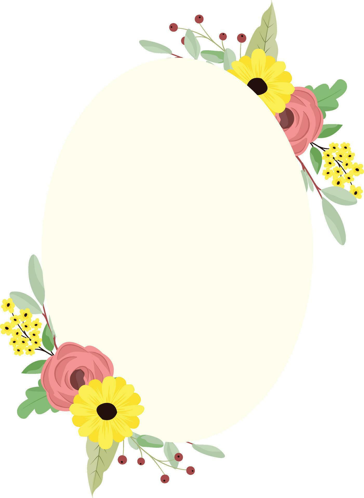 Flower Frame Wreath. Floral botanical flowers. for graphic designer decoration, product design, and cards Stock Free