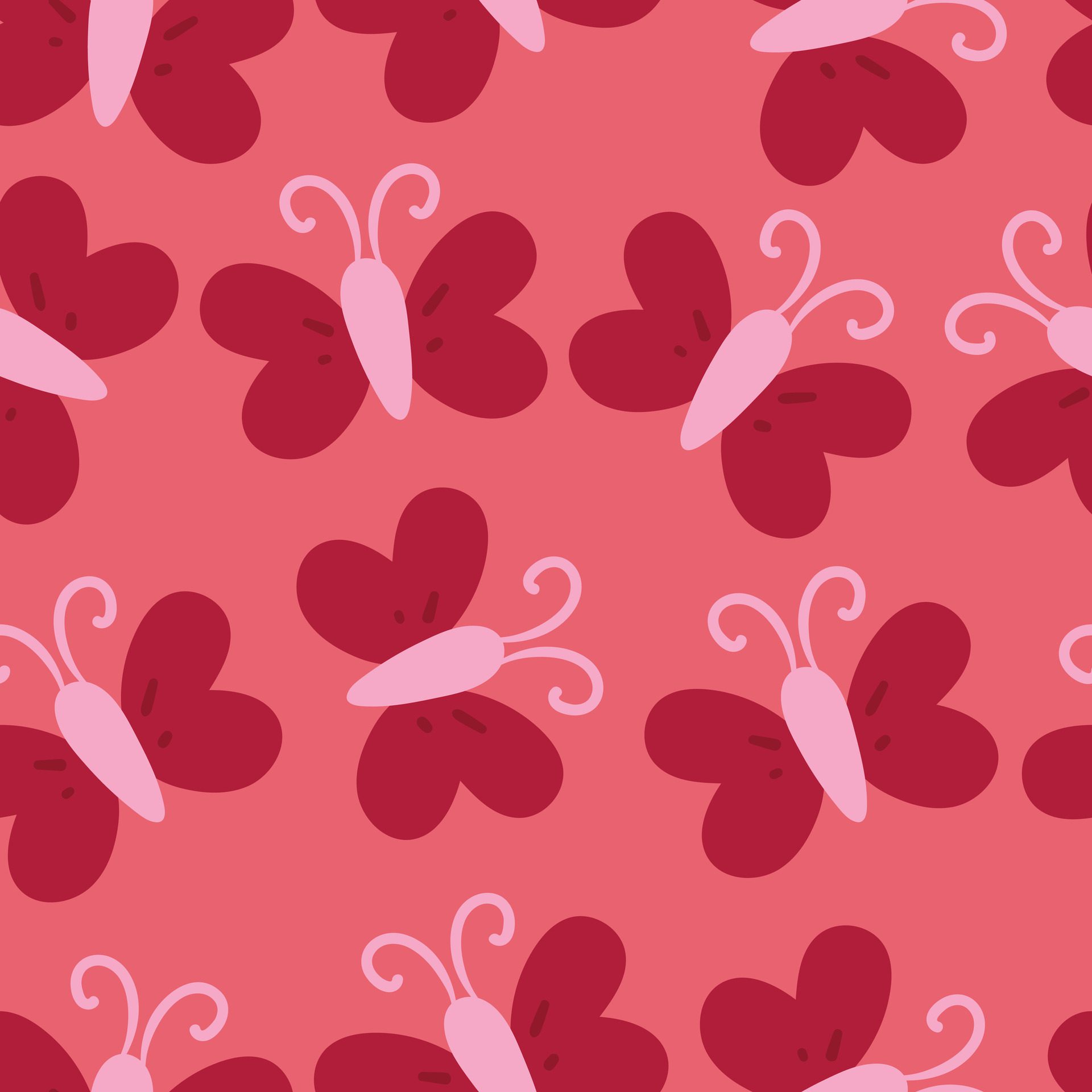 cute seamless pattern cartoon pink butterfly Free Vector