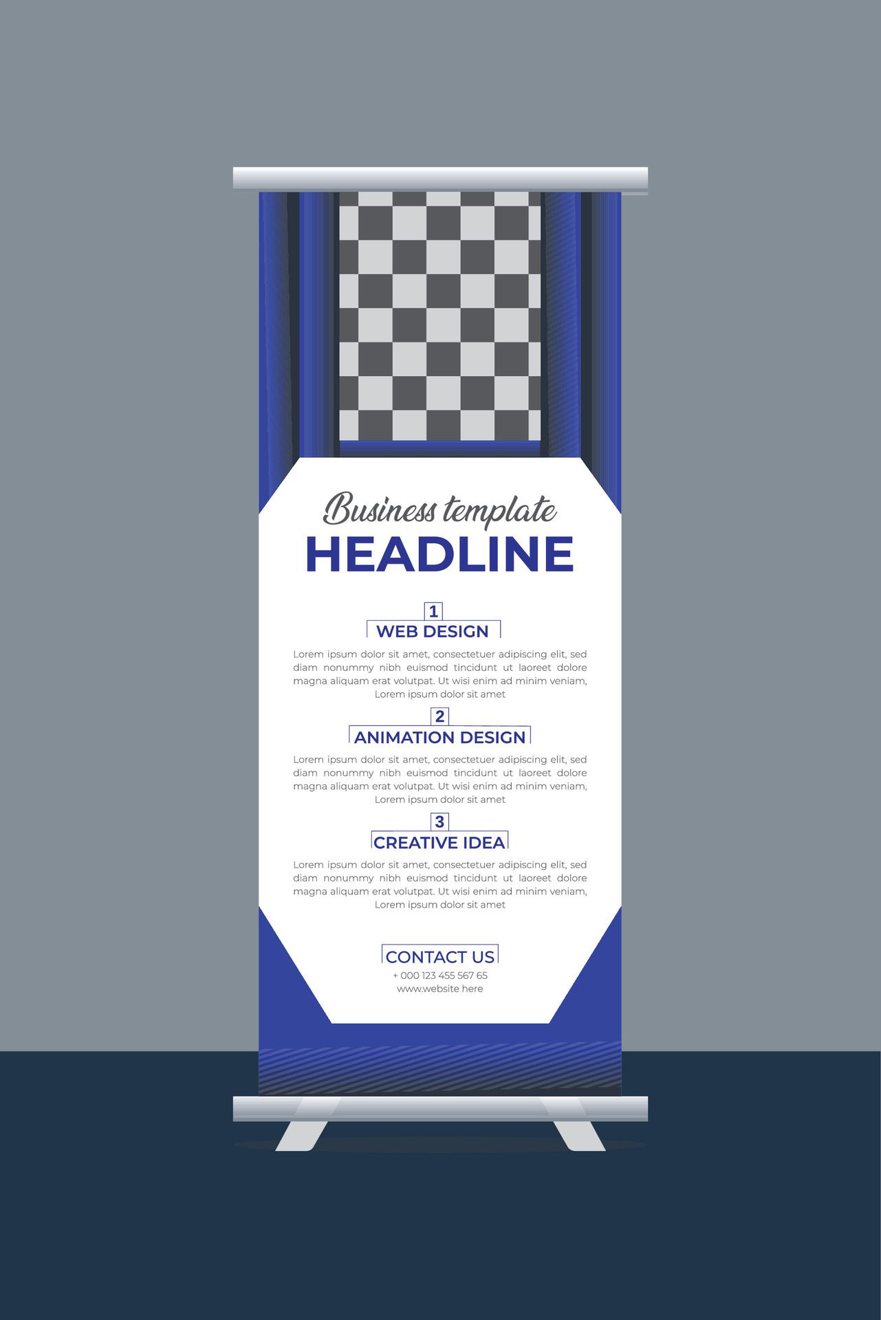 Vector roll-up banner design template Free Vector