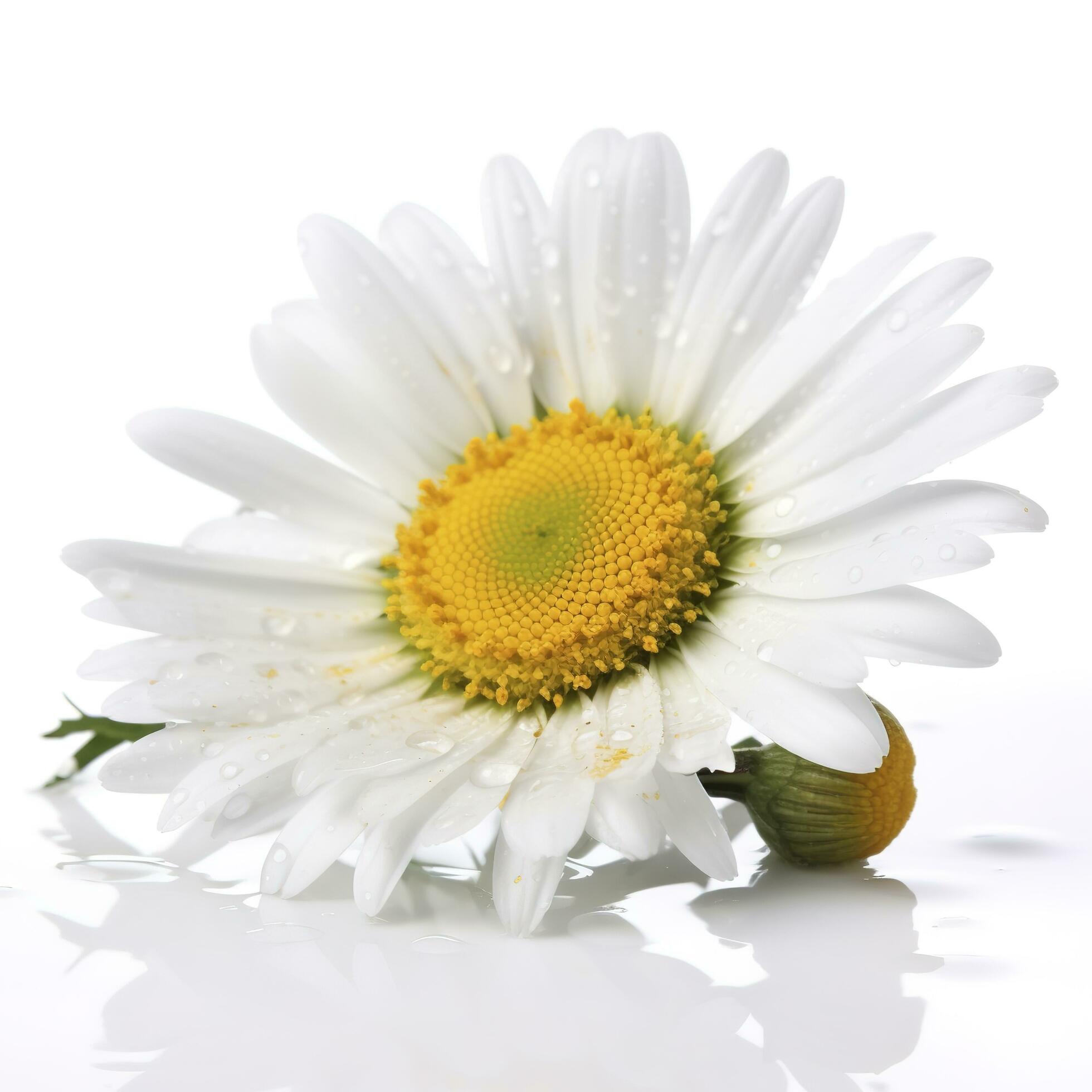 Daisy flower isolated on white background as package design element, generate ai Stock Free