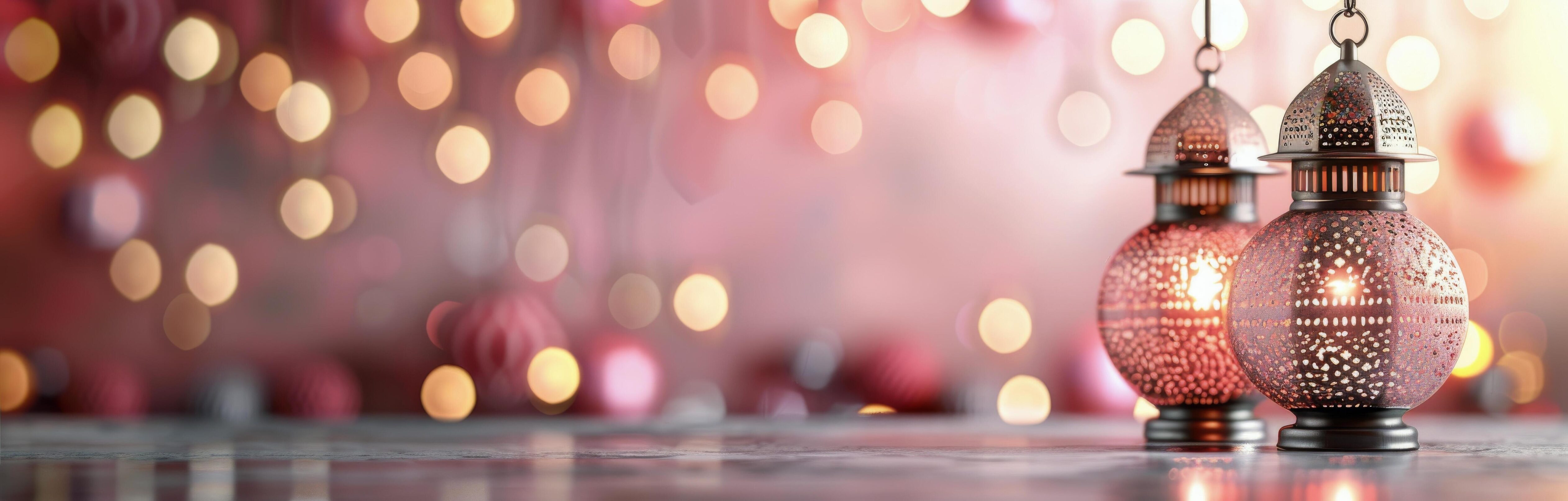 Colorful Glittering Ornaments Hanging Against a Blurred Festive Background Stock Free