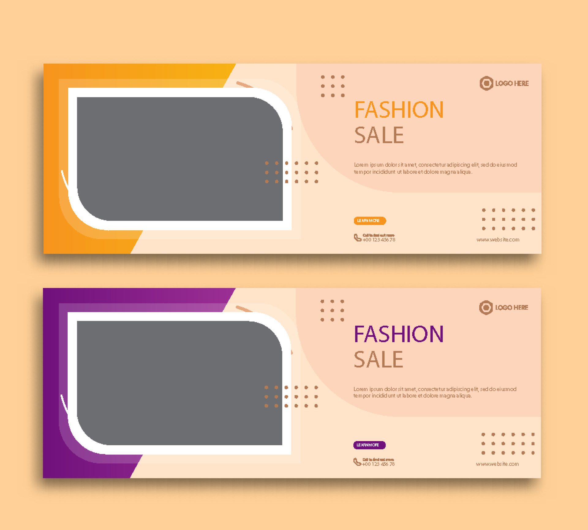 Fashion sale web cover and banner template Free Vector