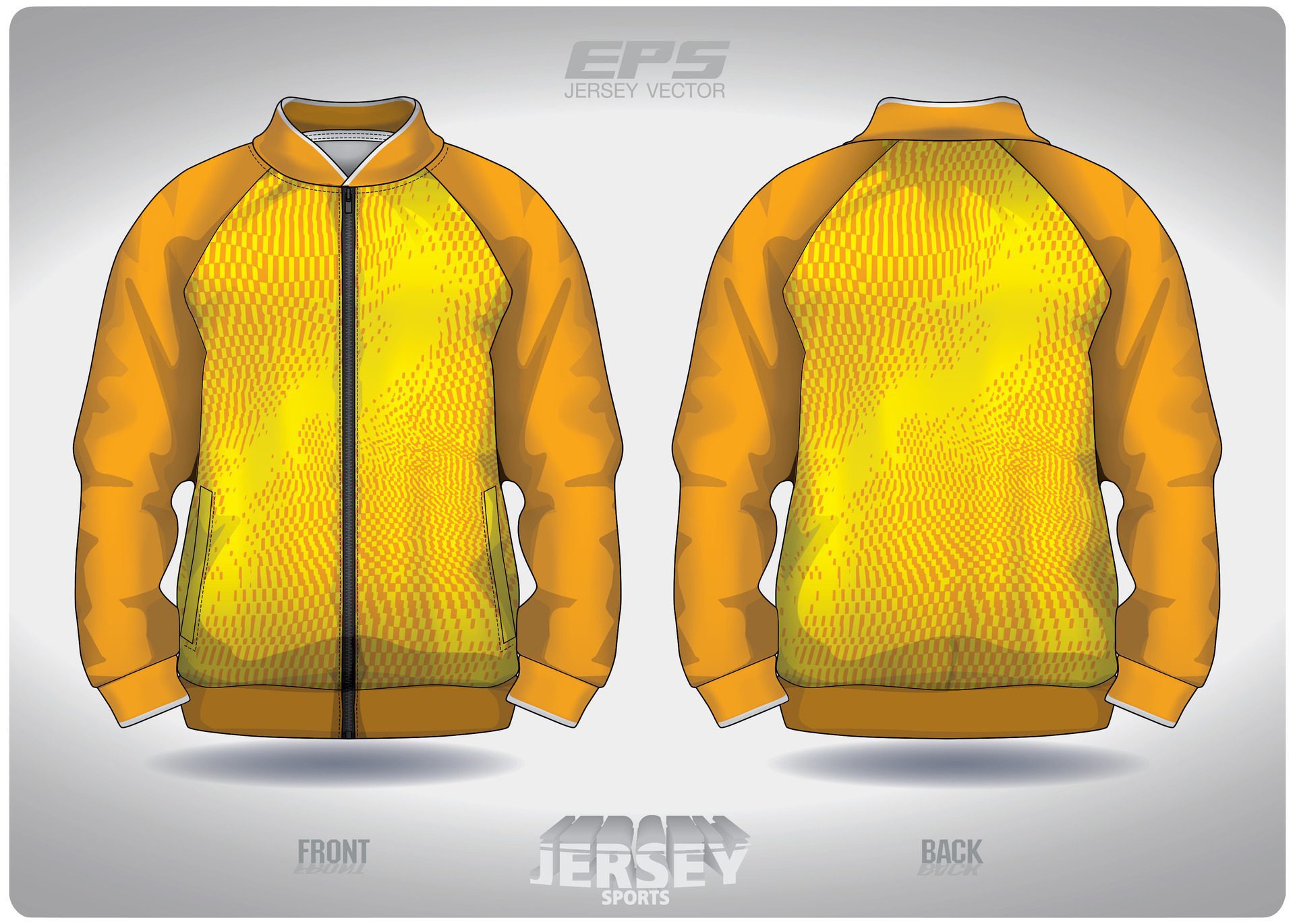 EPS jersey sports shirt .yellow square wave pattern design, illustration, textile background for sports long sleeve sweater Free Vector