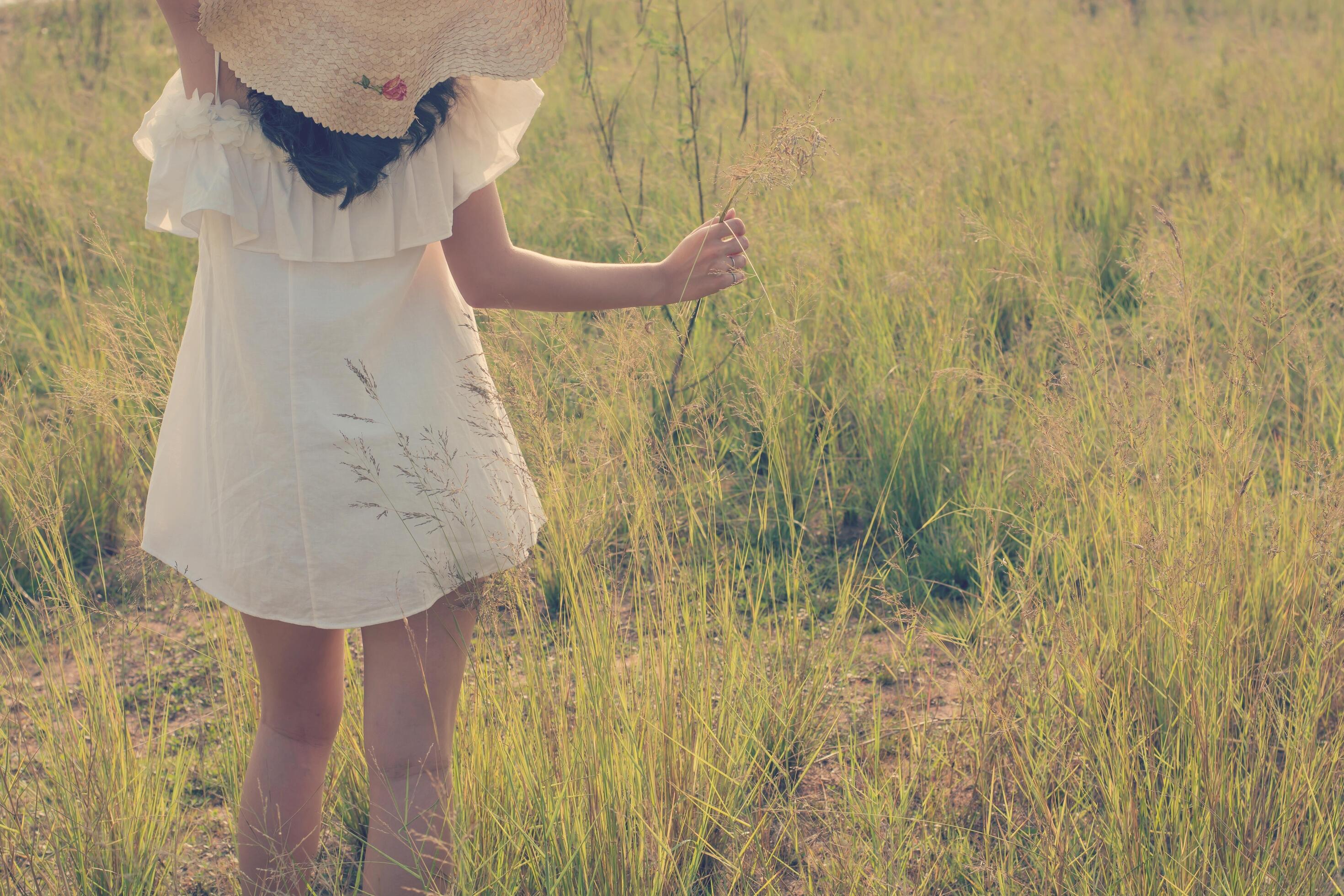 Beautiful young woman enjoying the fabulous nature, dream soft style Stock Free