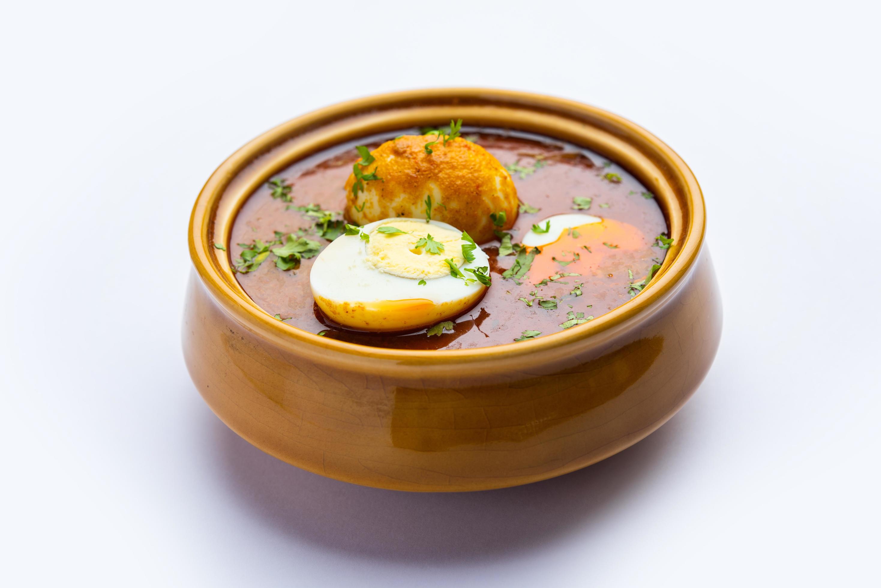 Anda Masala or Egg Curry is popular indian spicy food Stock Free