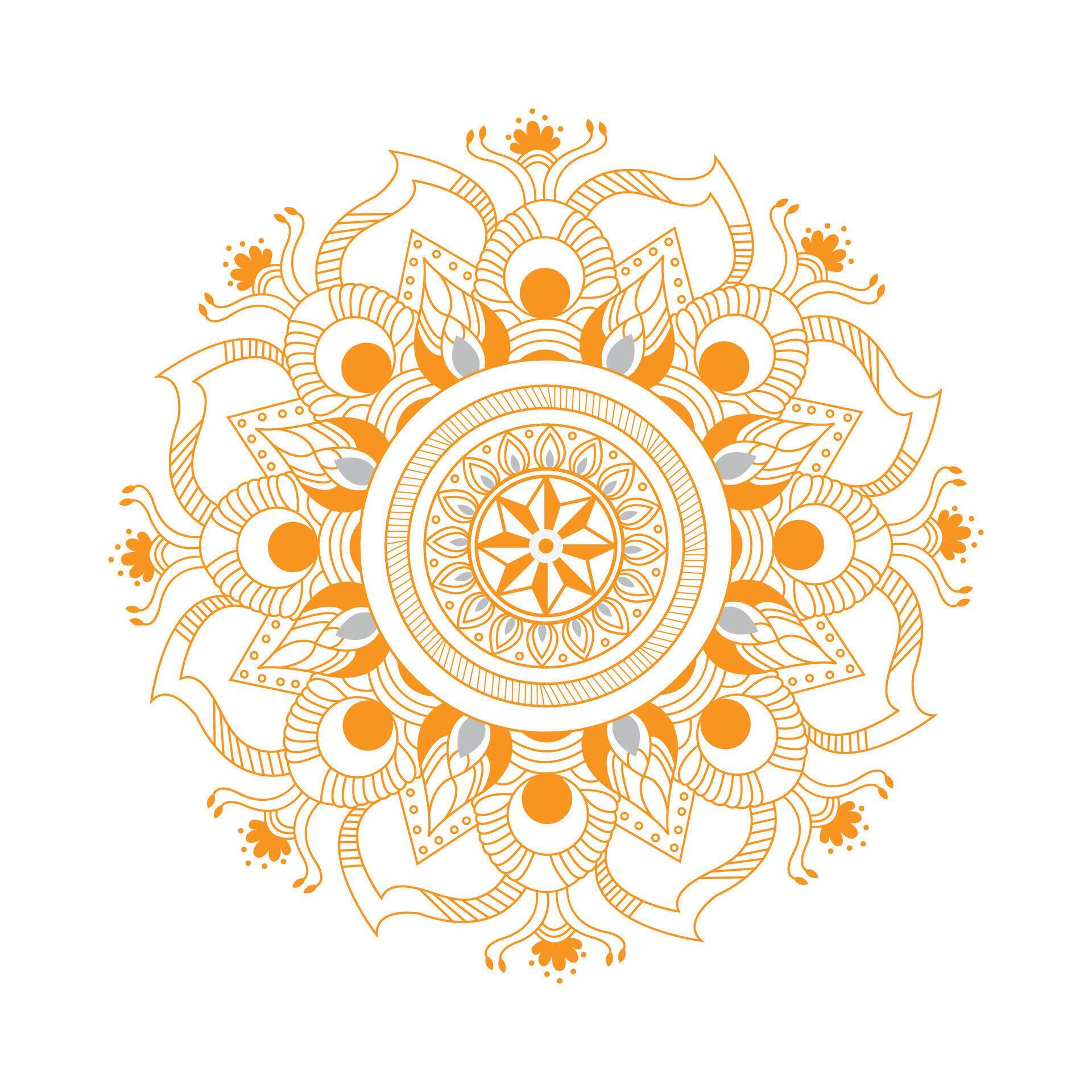 Creative easy circle flower floral mandala design for free download Stock Free