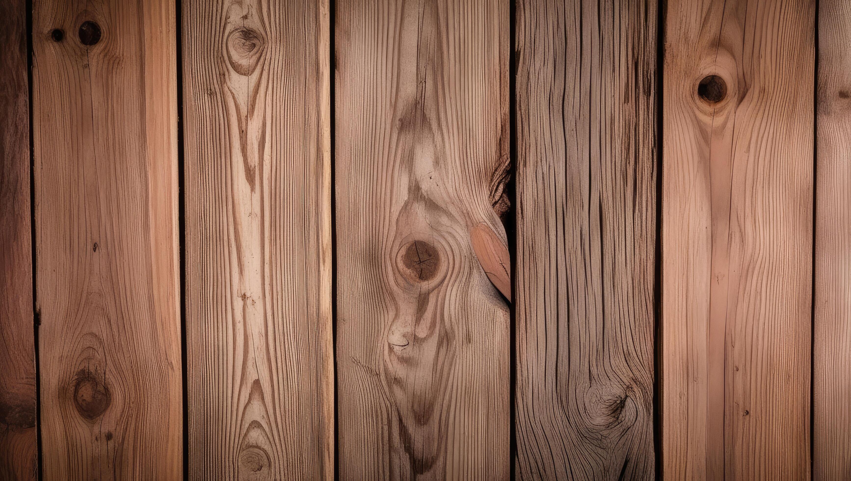 Rustic wooden planks with natural grain, perfect for backgrounds and textures in design projects Stock Free