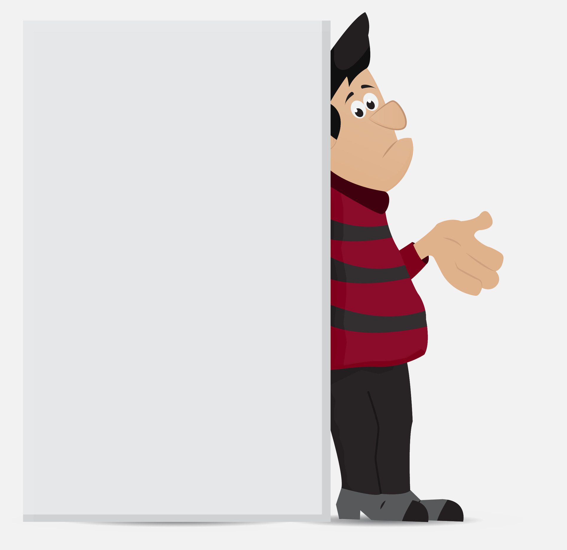 cartoon bad guy with blank banner Free Vector