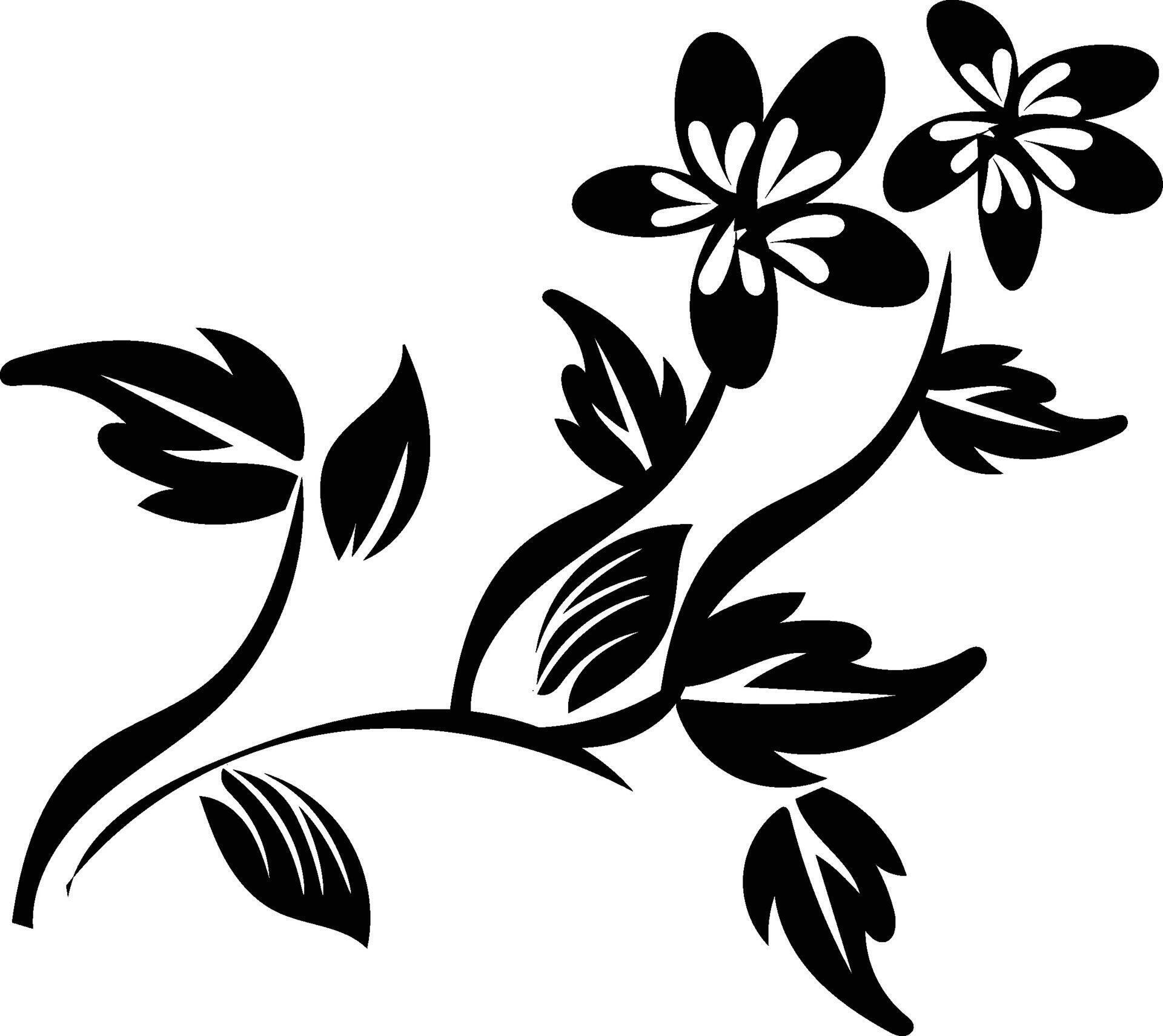 flower silhouettes design Stock Free