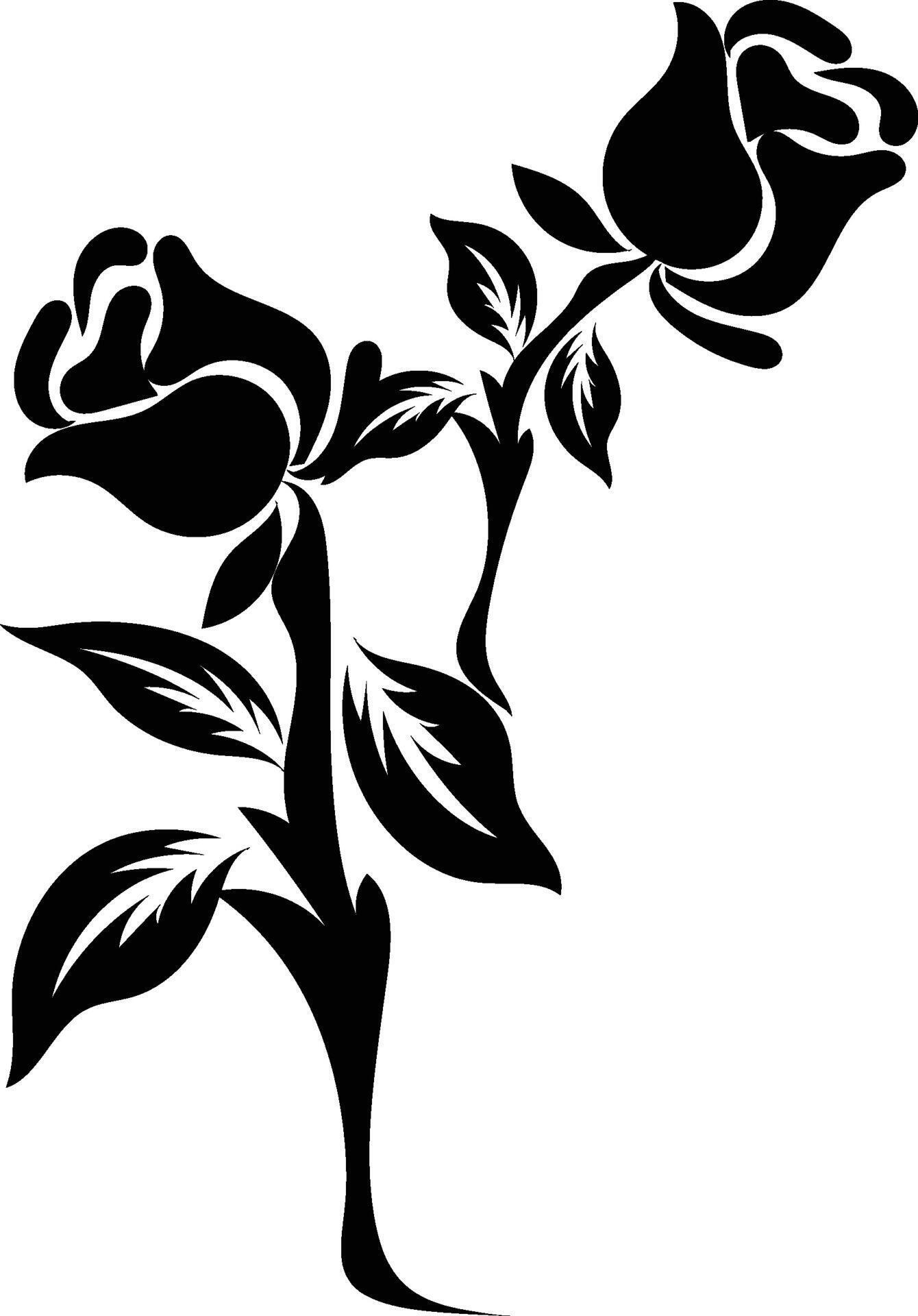 flower silhouettes design Stock Free