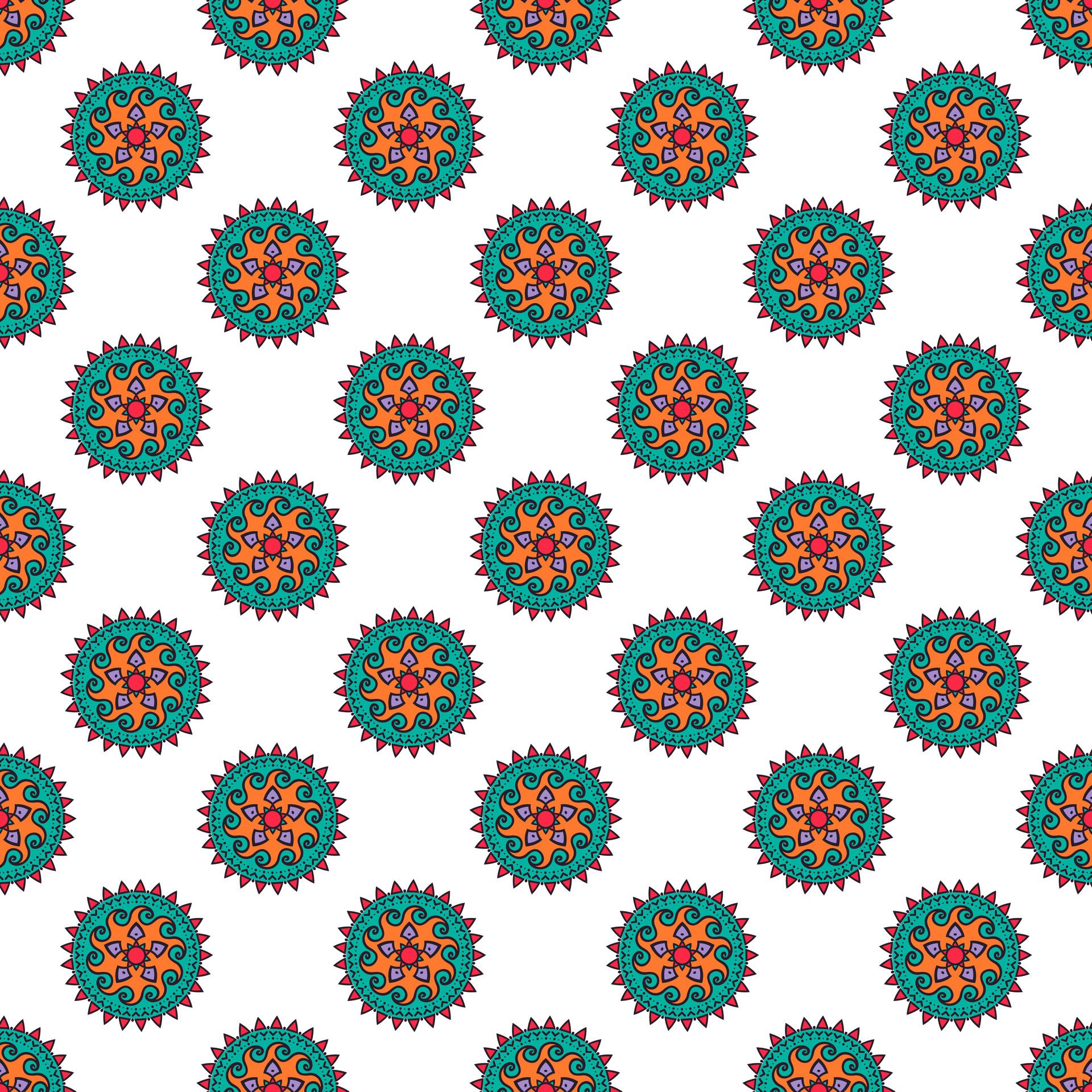 Seamless mandala pattern Free Vector