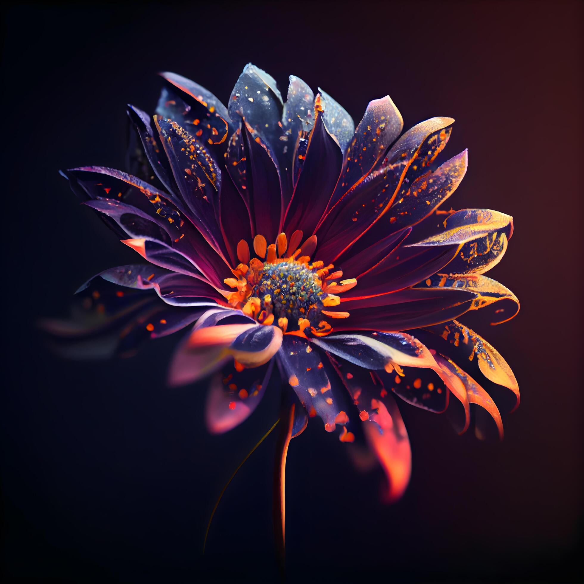 Beautiful flower on a dark background. 3d rendering, 3d illustration., Image Stock Free