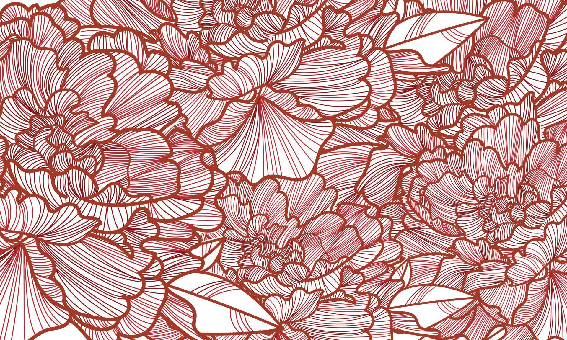 Vector art deco luxury flower line pattern Stock Free