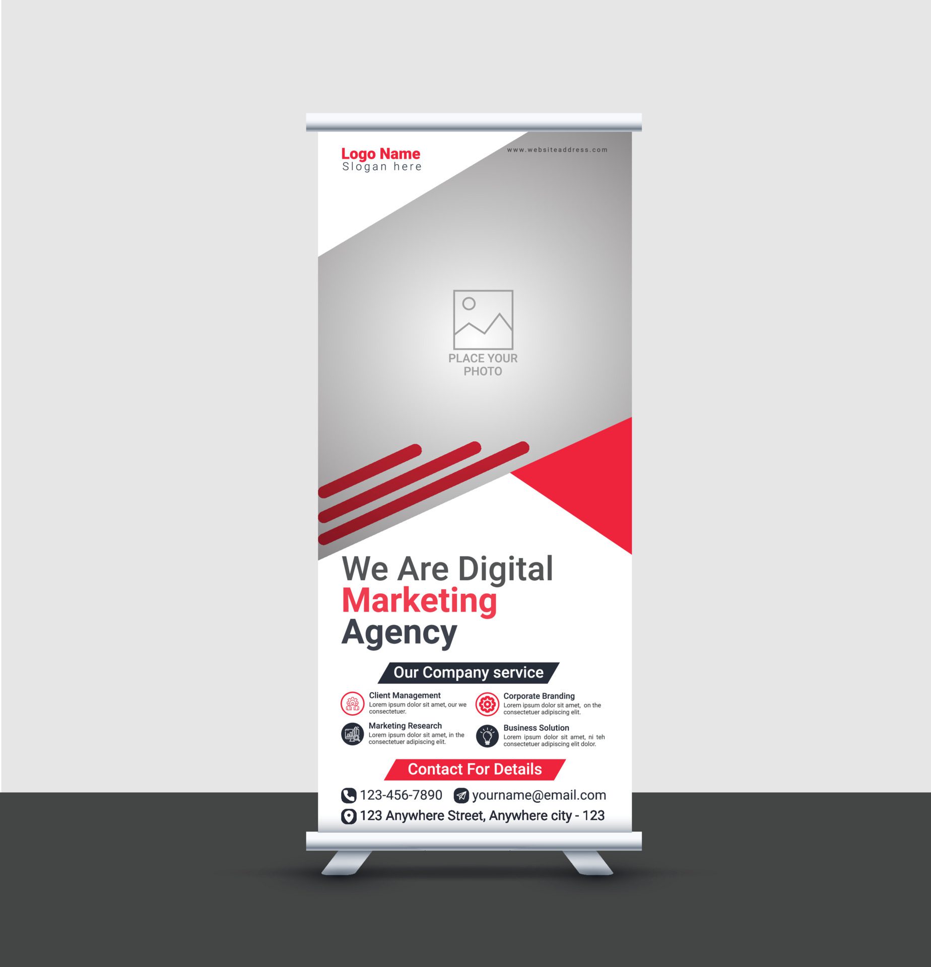 Corporate Roll Up Banner Template Free Vector