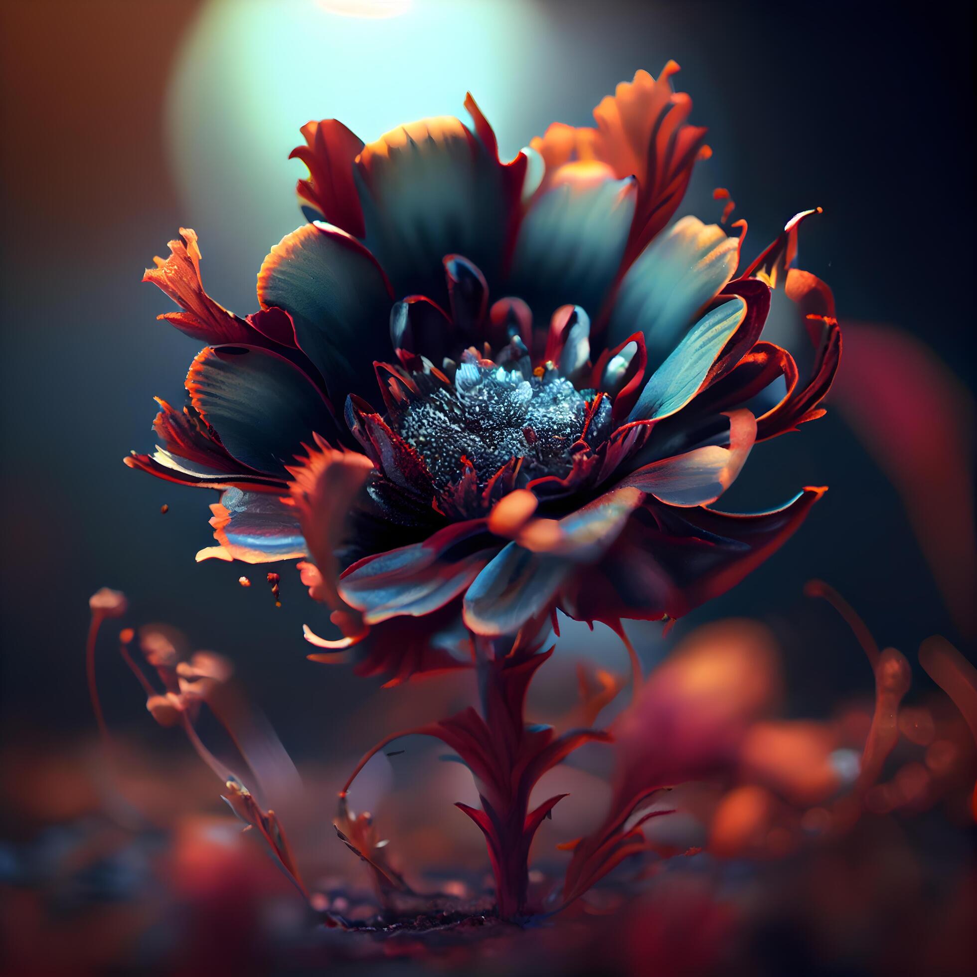 Beautiful flower in the garden. 3d rendering, 3d illustration., Image Stock Free