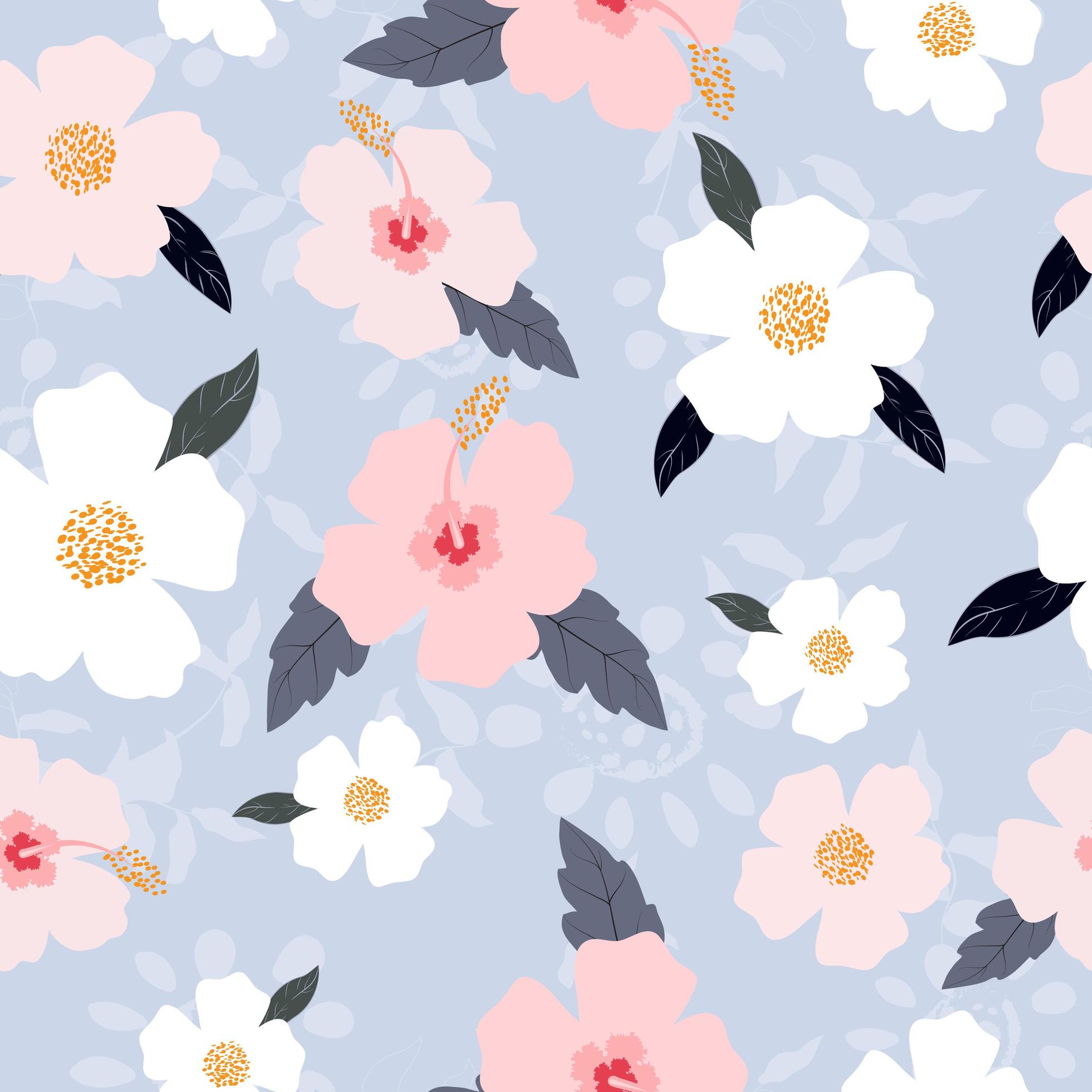 Hibiscus flower pattern Stock Free