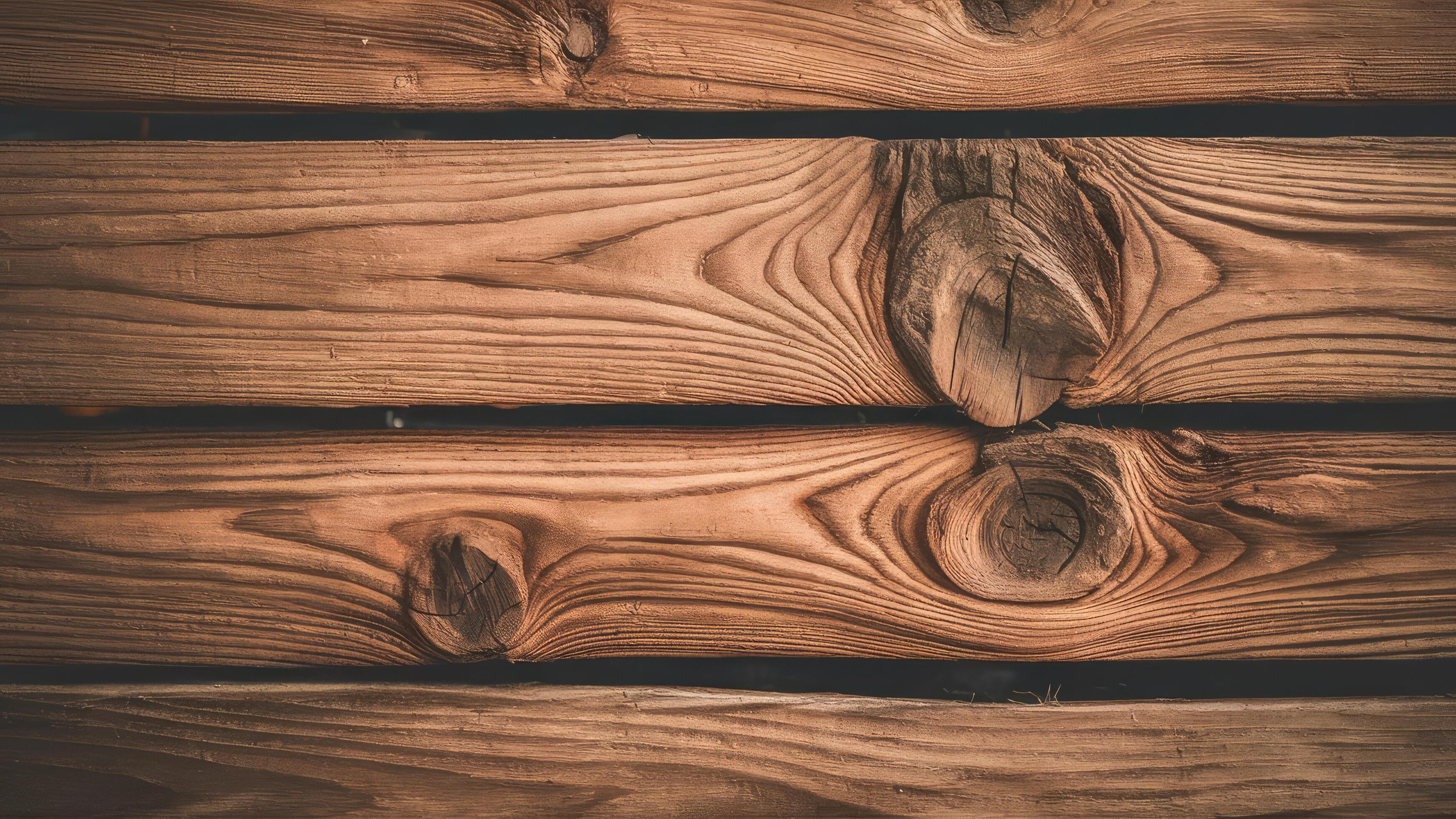 Rustic wooden planks with natural grain, perfect for backgrounds and textures in design projects Stock Free