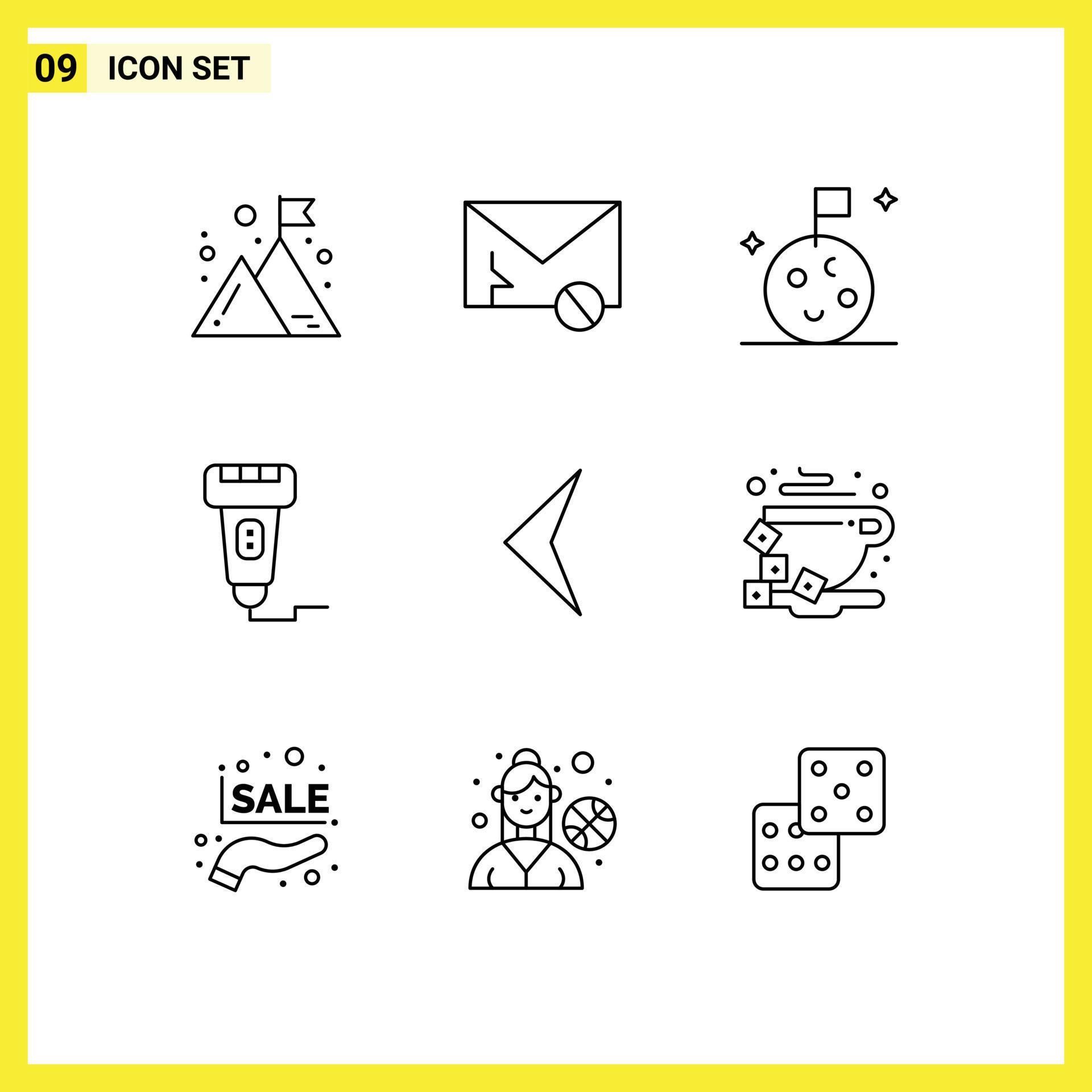 Modern Set of 9 Outlines Pictograph of arrow price spam payment cashless Editable Vector Design Elements Stock Free