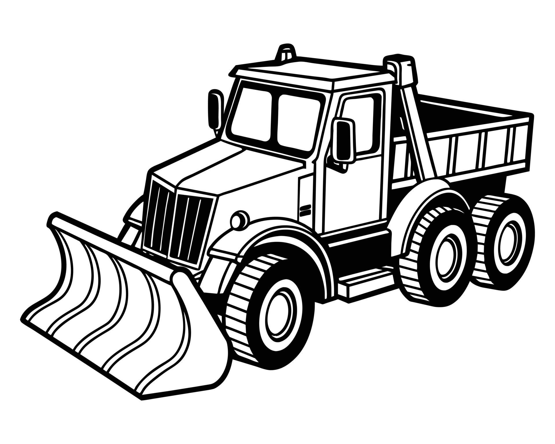 Tractor symbol outline icon in Free Vector