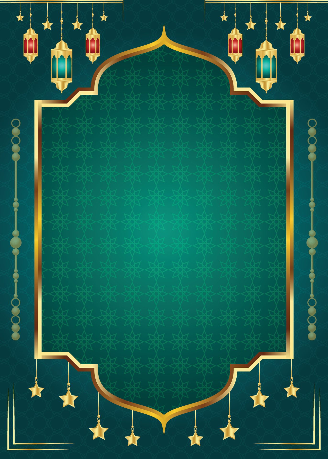 Arabic islamic ramadan kareem mandala ornamental flyer banner with ramadhan lantern eid al fitr background Free Vector