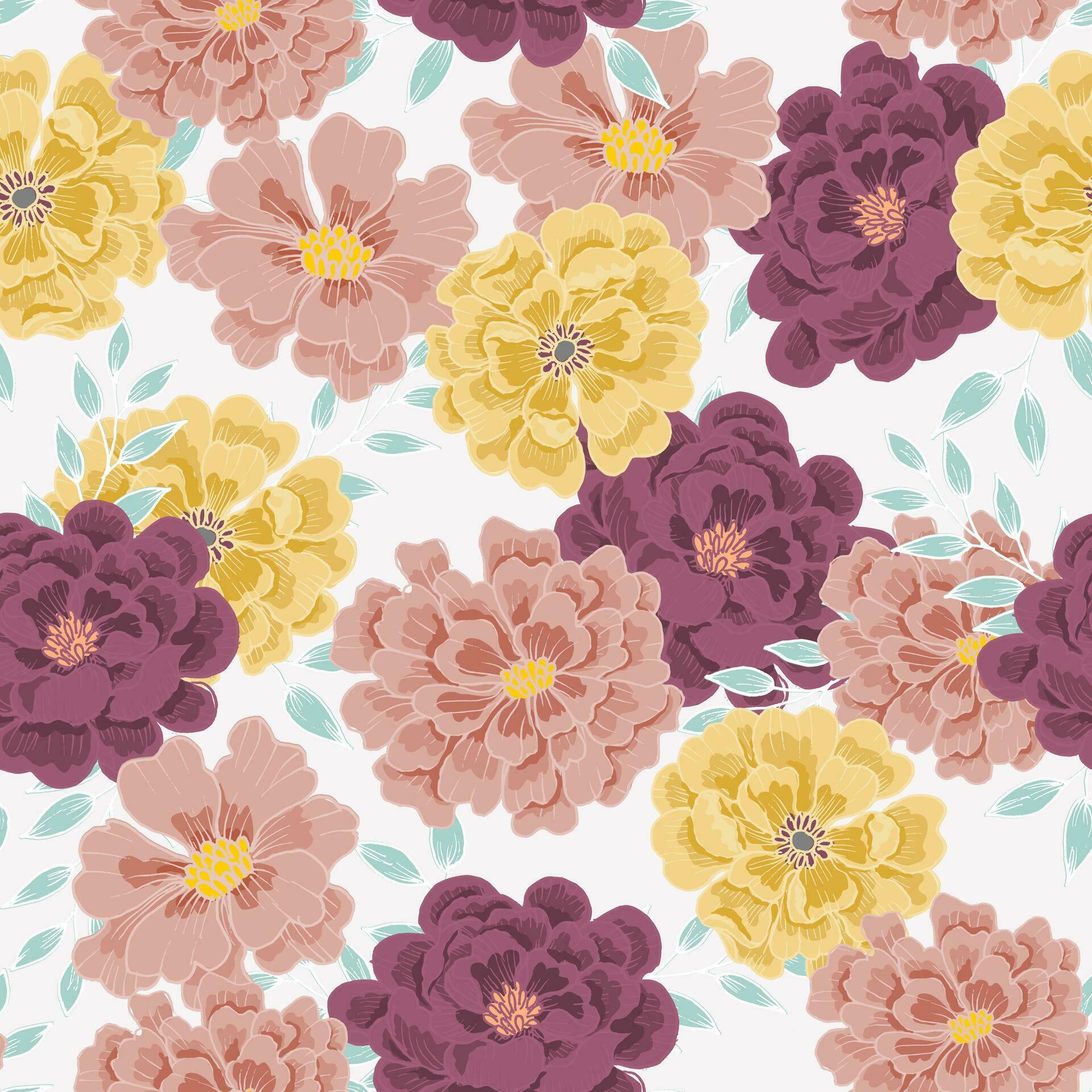 Hand Drawn Vintage Rose and Wild Flower Pattern Stock Free and Free SVG